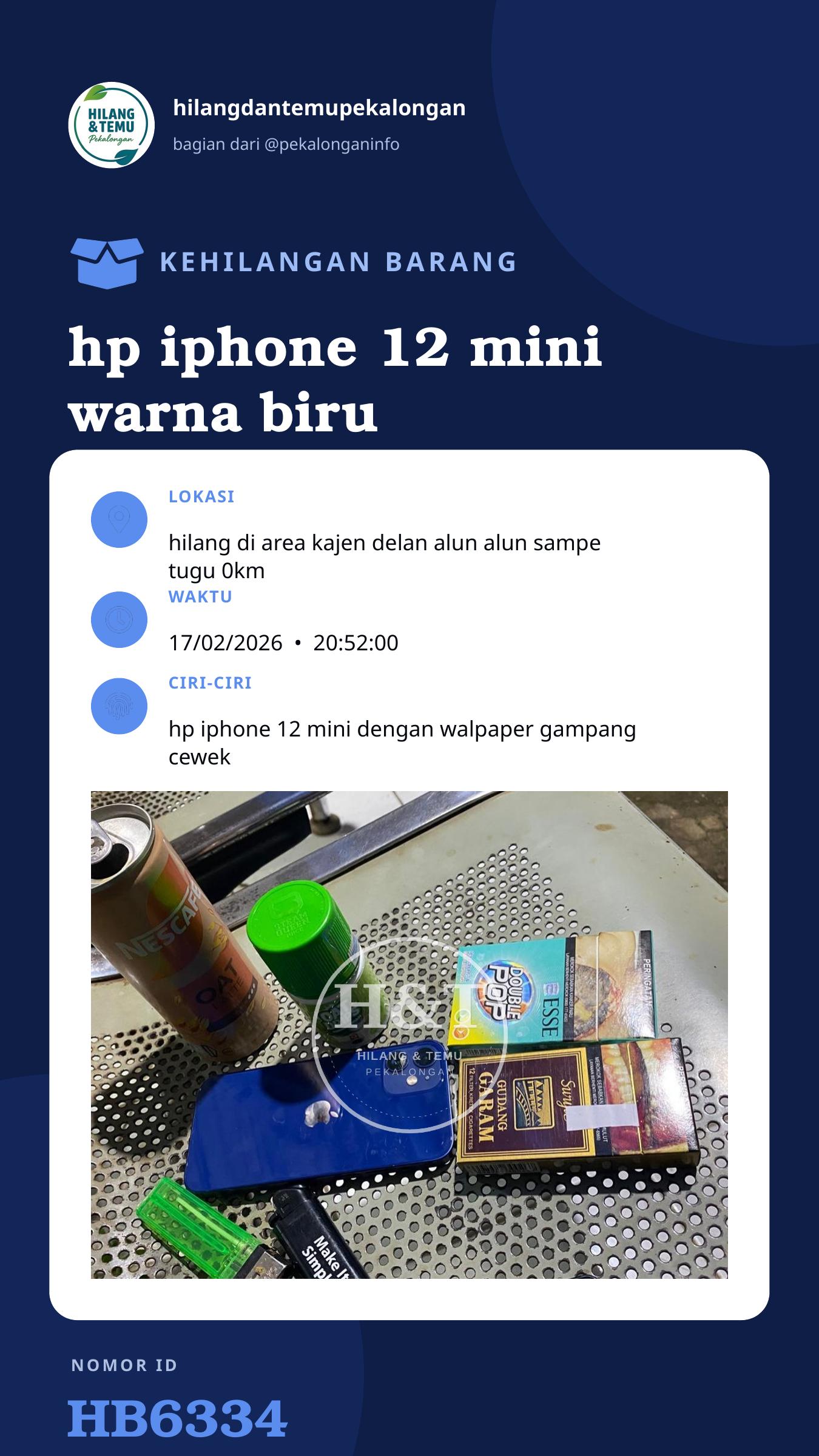 Story 9:16 laporan hp iphone 12 mini warna biru
