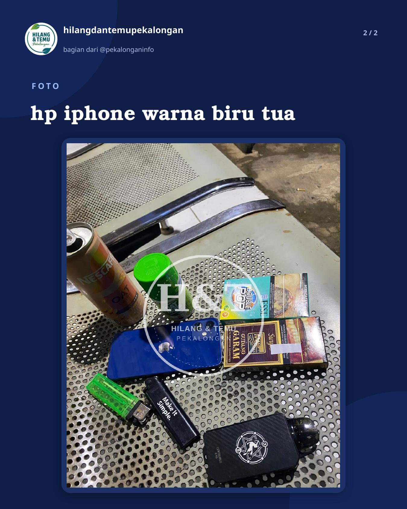Slide 2 laporan hp iphone warna biru tua