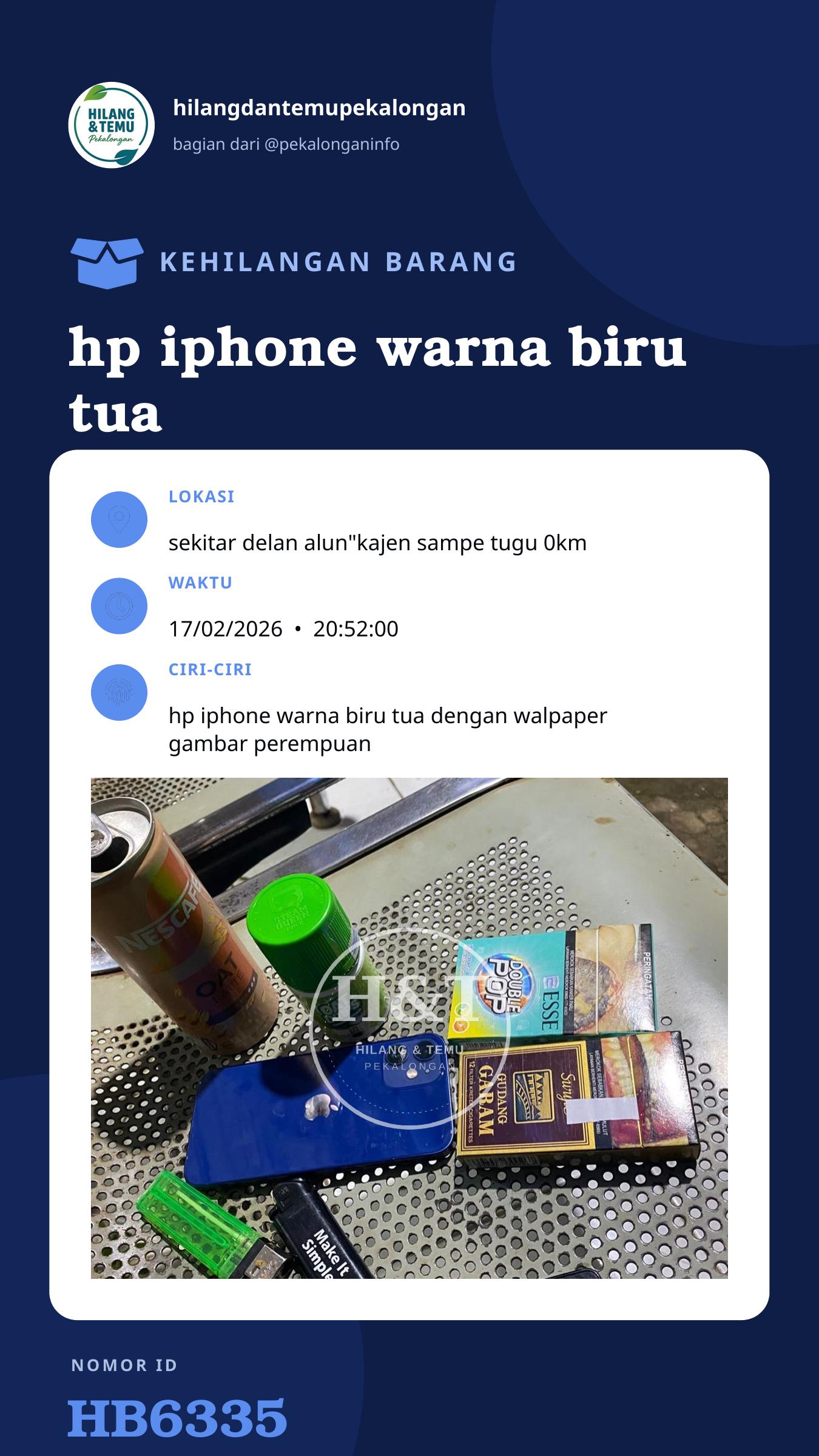 Story 9:16 laporan hp iphone warna biru tua