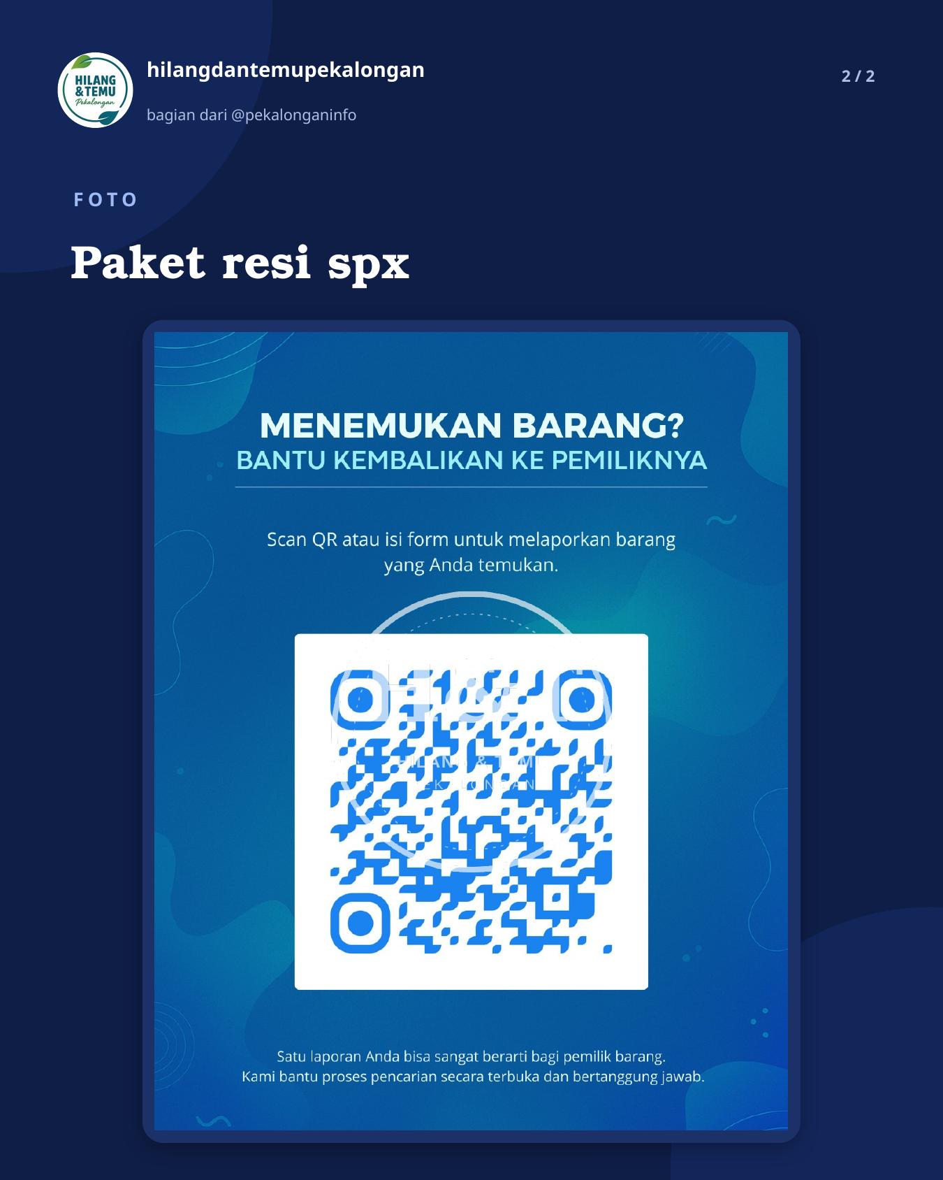 Slide 2 laporan Paket resi spx