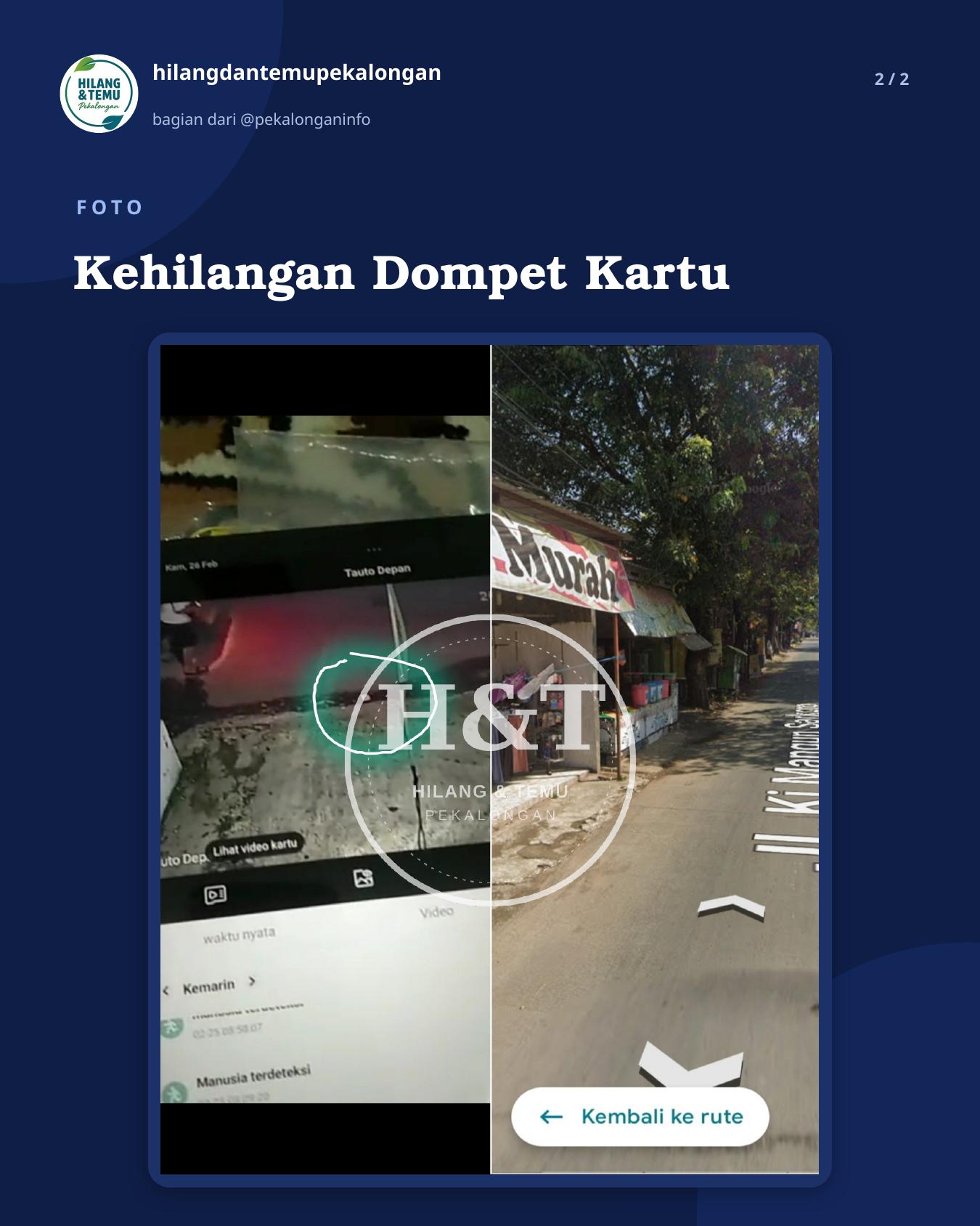 Slide 2 laporan Kehilangan Dompet Kartu