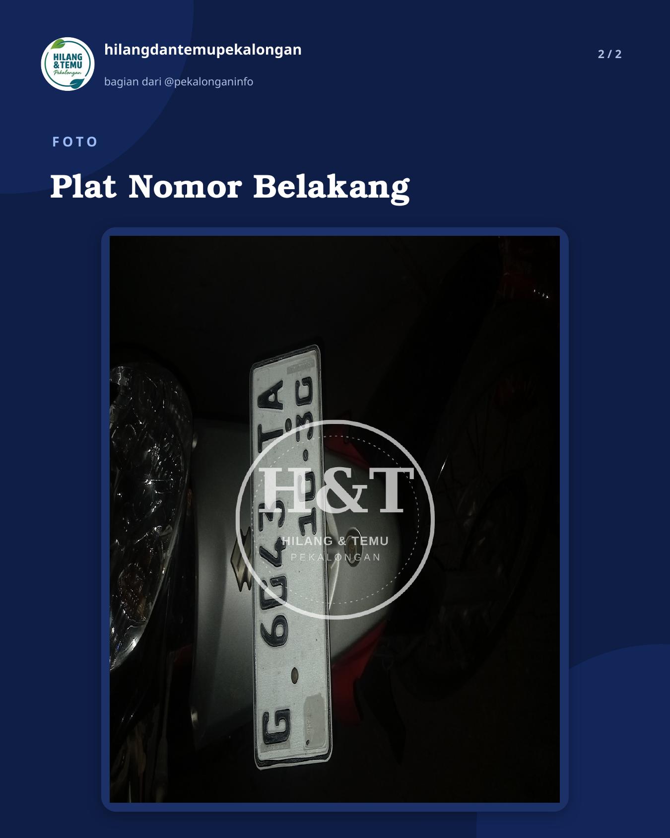 Slide 2 laporan Plat Nomor Belakang