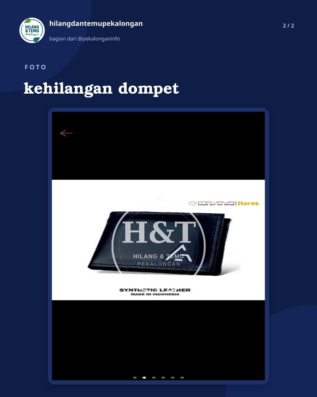 Slide 2 laporan kehilangan dompet