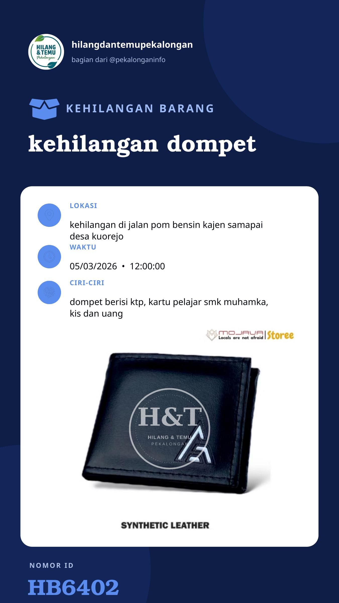 Story 9:16 laporan kehilangan dompet