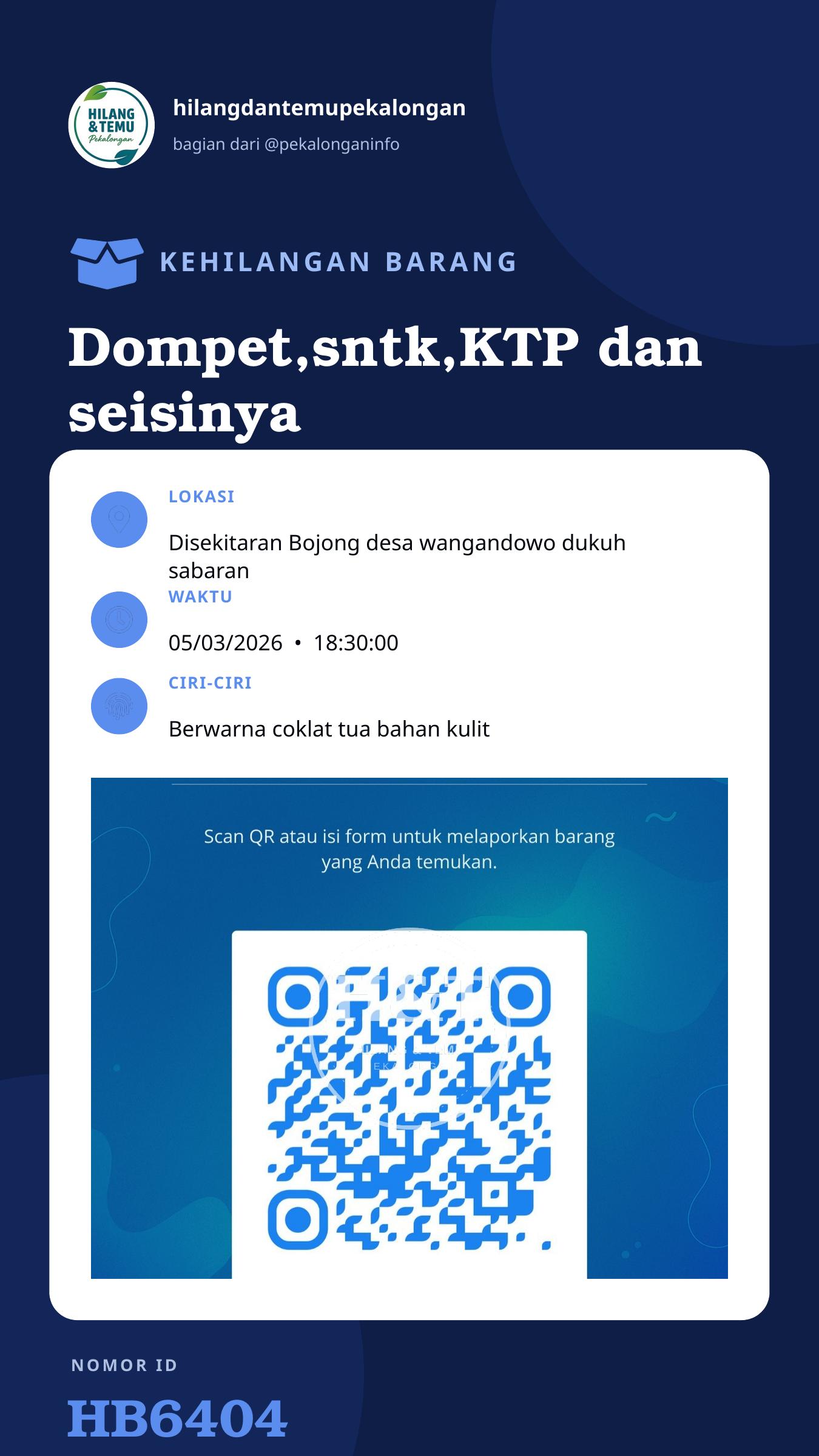 Story 9:16 laporan Dompet,sntk,KTP dan seisinya