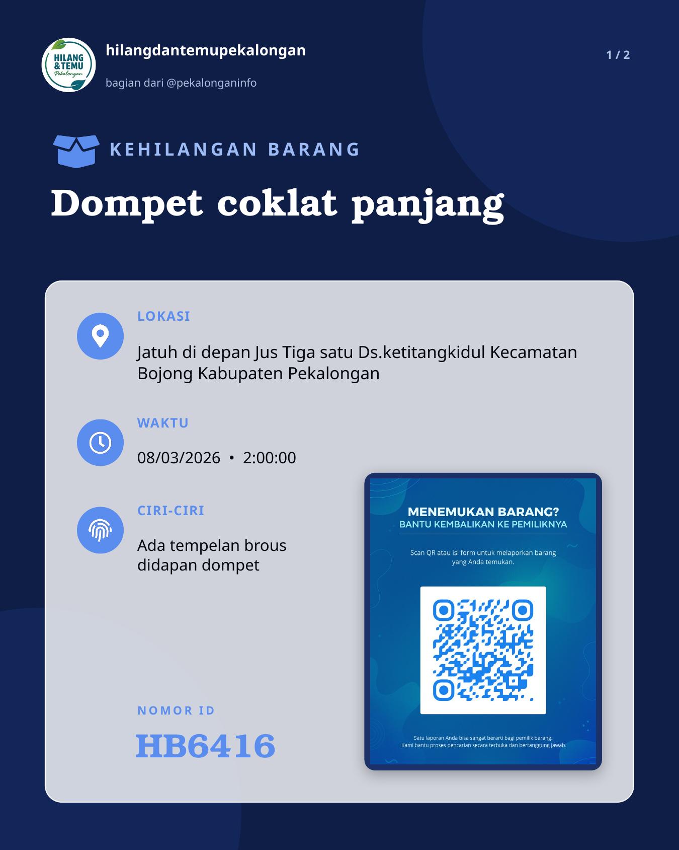 Slide 1 laporan Dompet coklat panjang