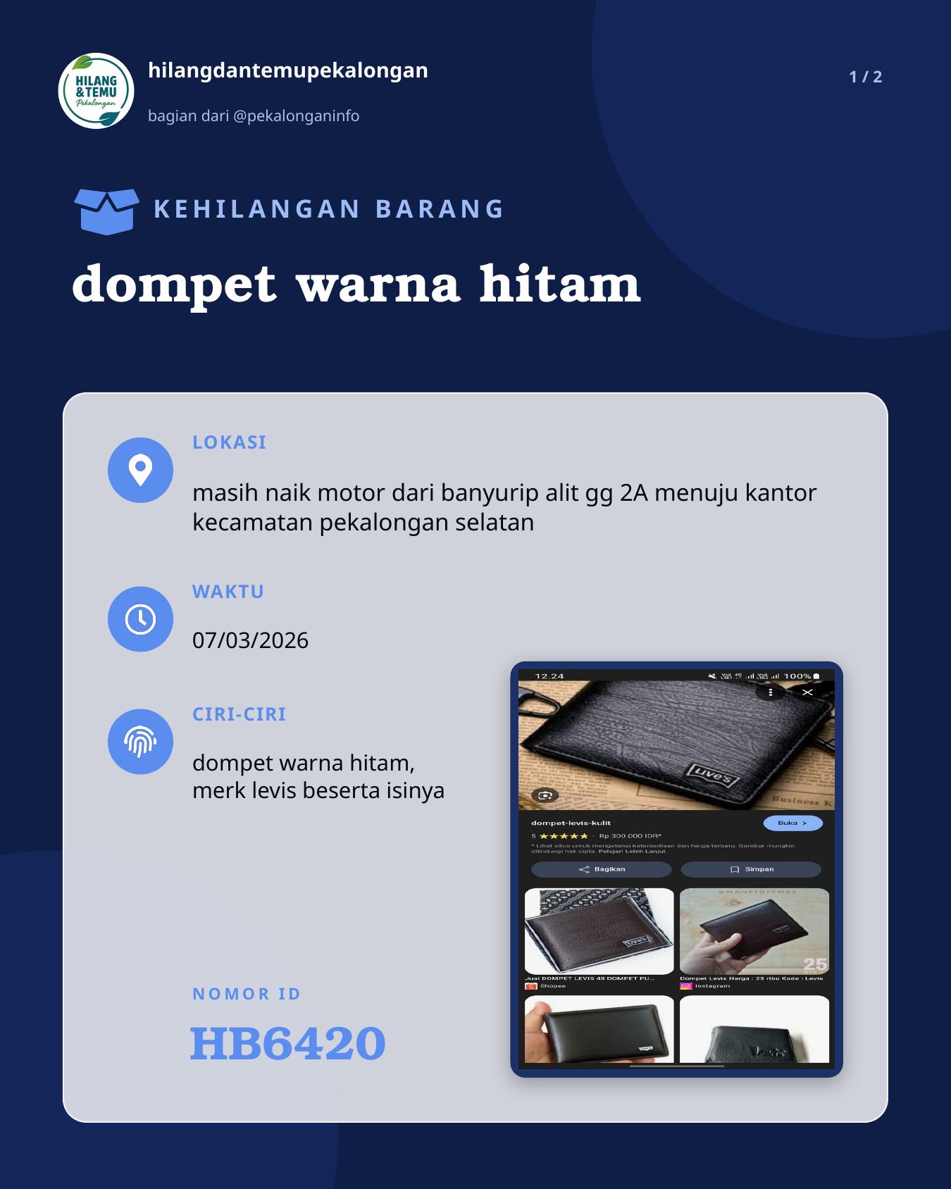 Slide 1 laporan dompet warna hitam
