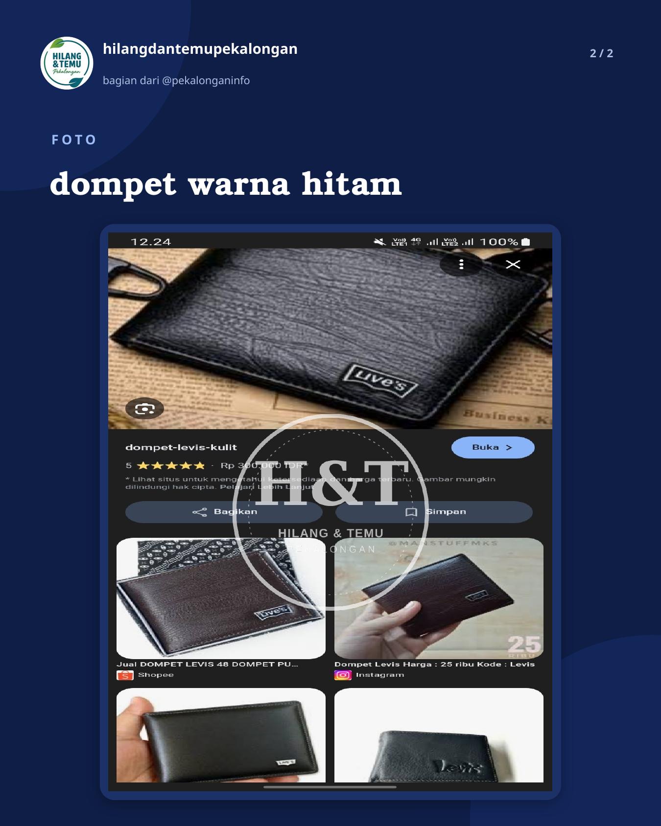 Slide 2 laporan dompet warna hitam