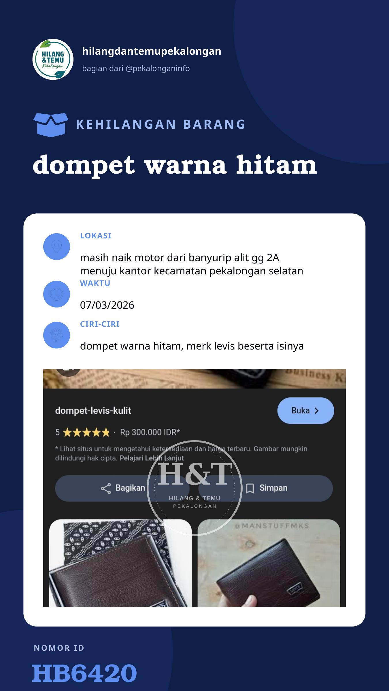 Story 9:16 laporan dompet warna hitam