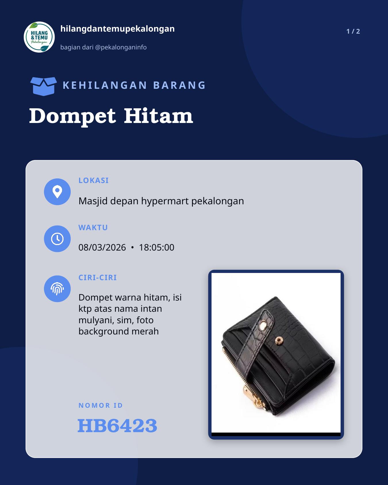 Slide 1 laporan Dompet Hitam