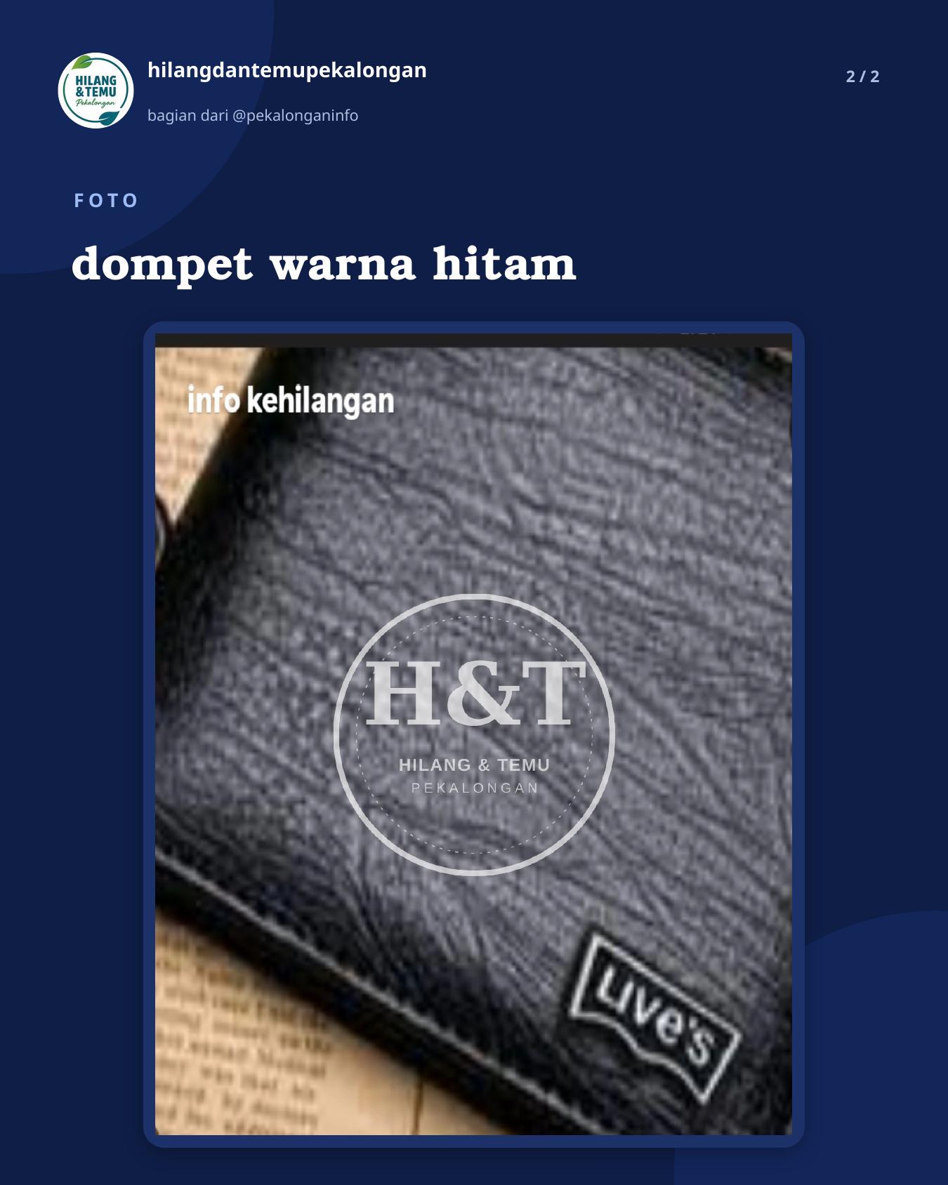 Slide 2 laporan dompet warna hitam
