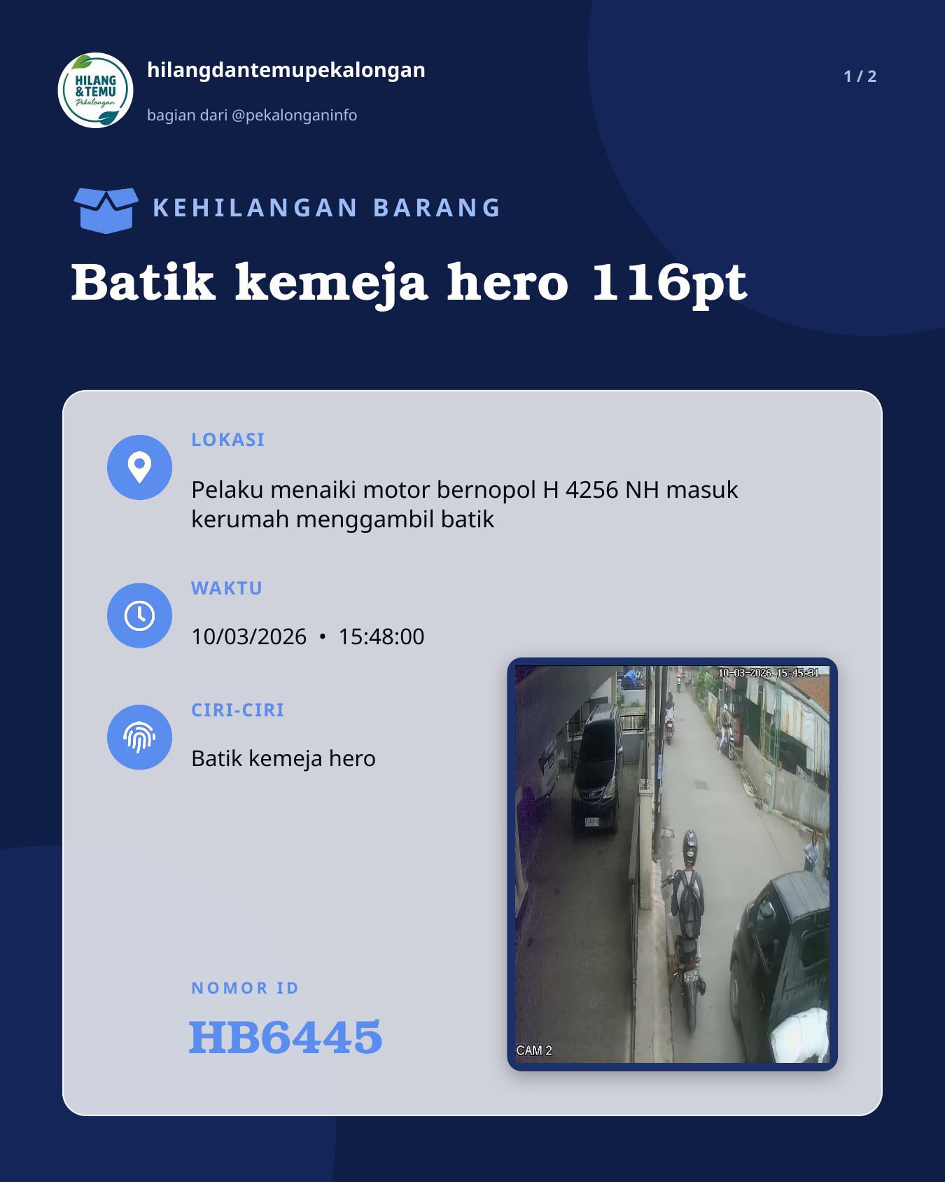 Slide 1 laporan Batik kemeja hero 116pt