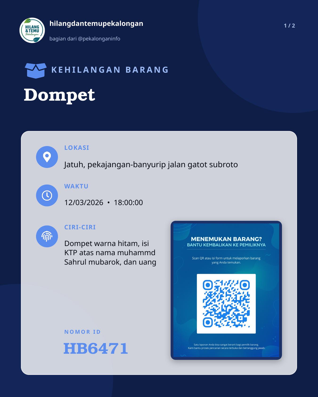 Slide 1 laporan Dompet