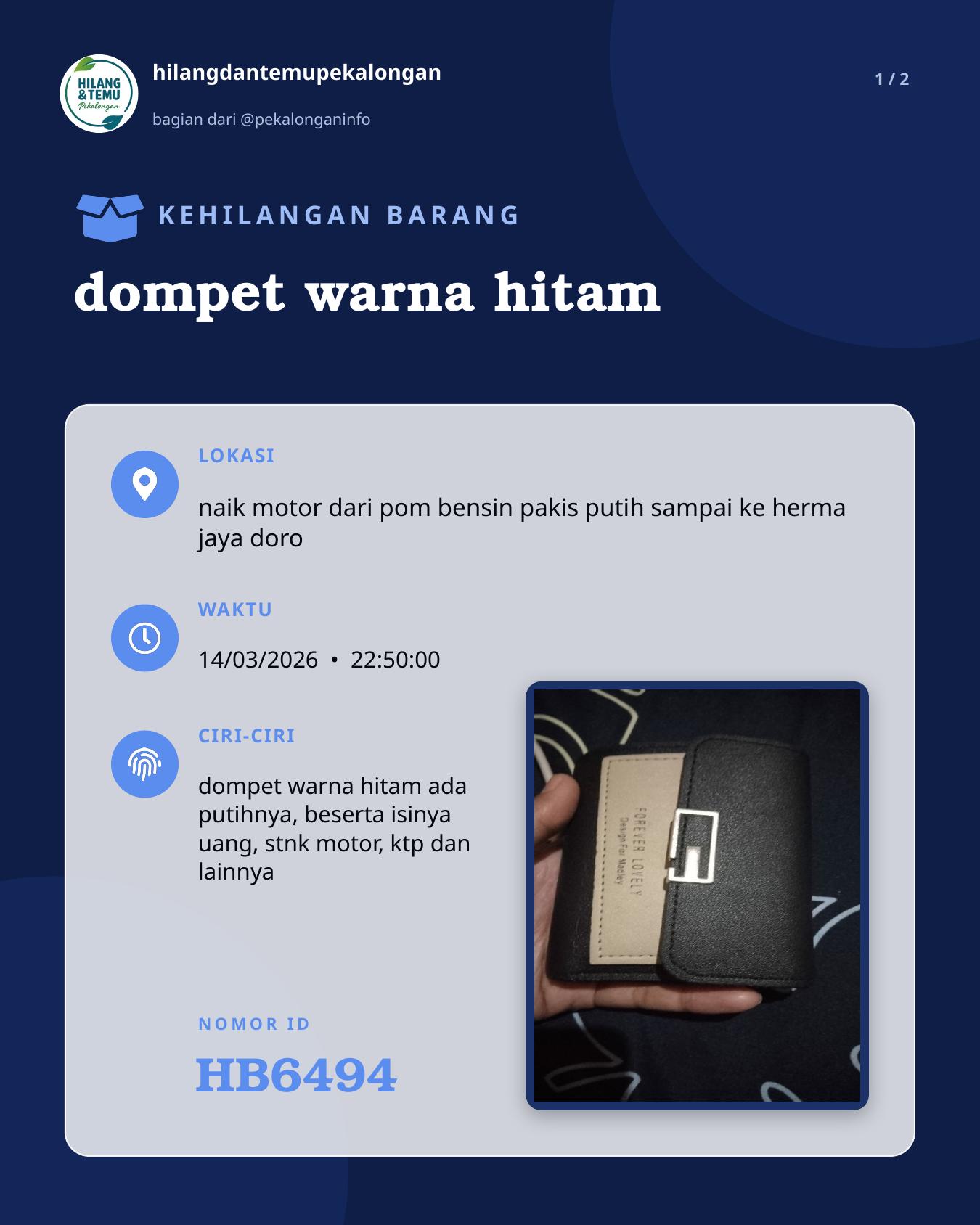 Slide 1 laporan dompet warna hitam