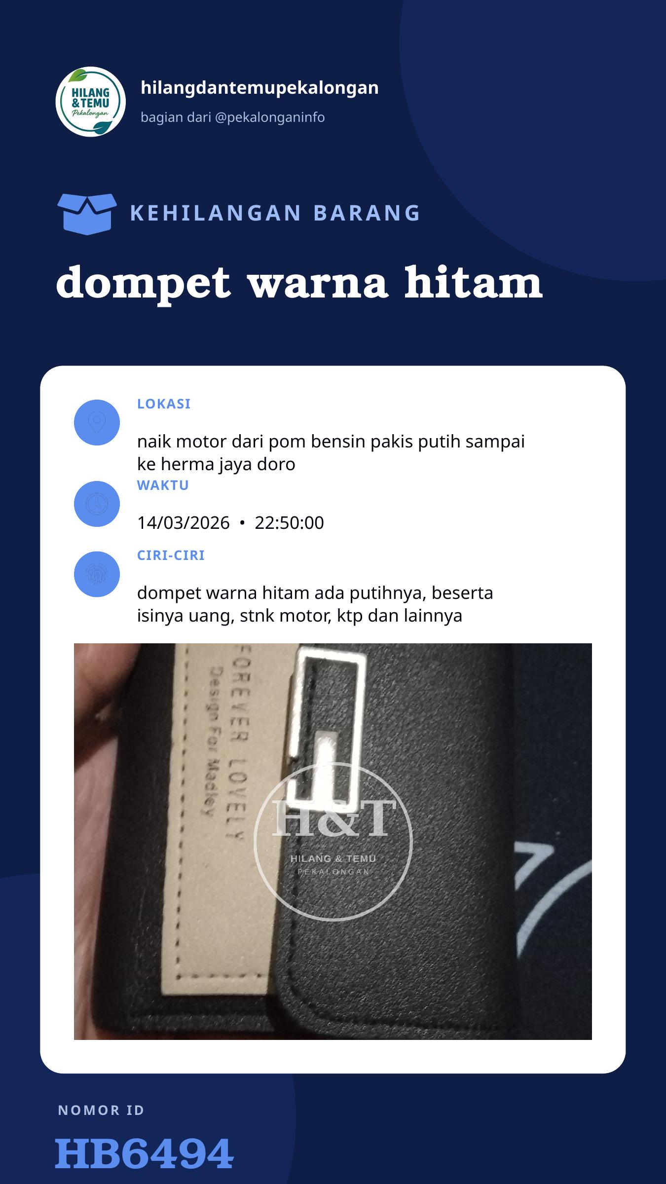 Story 9:16 laporan dompet warna hitam