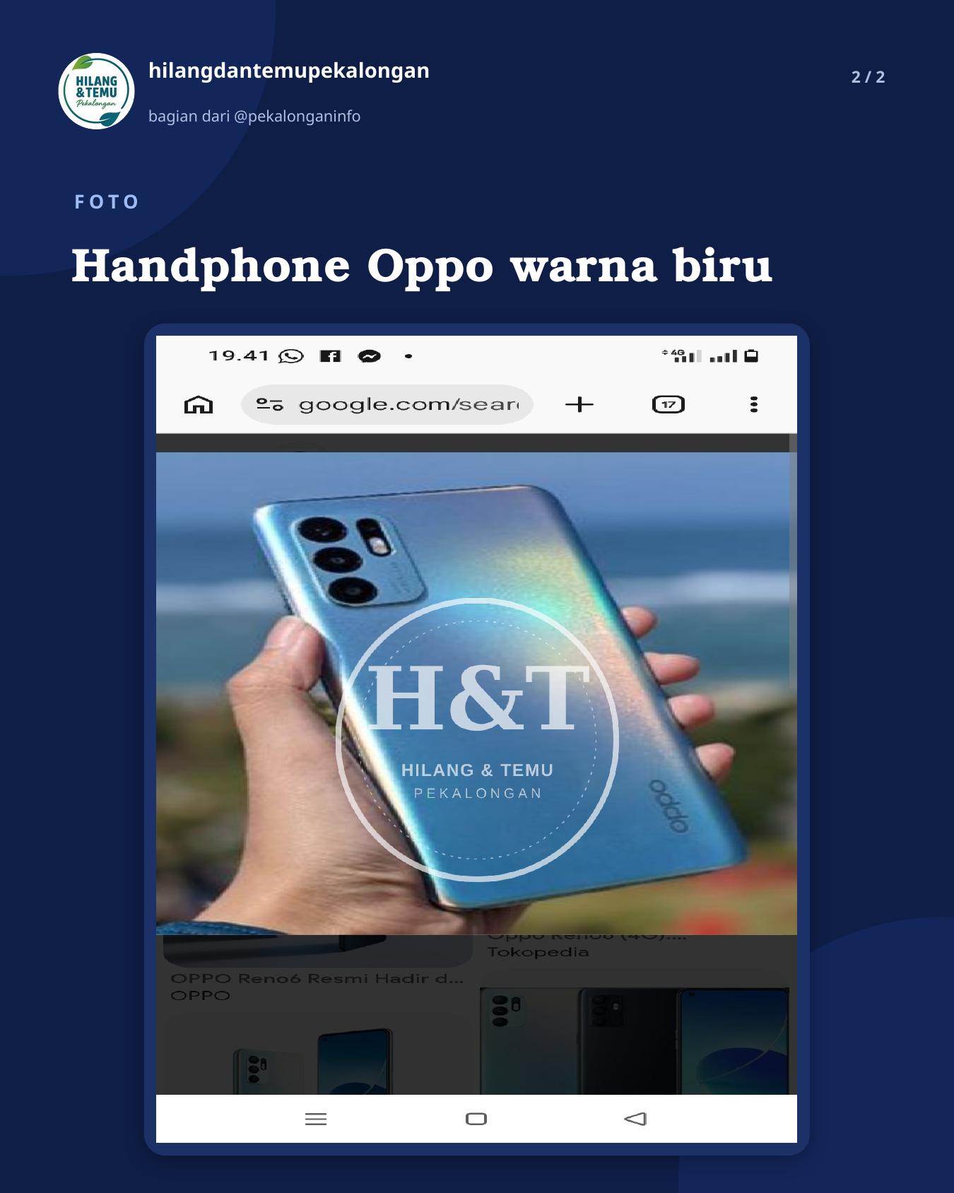 Slide 2 laporan Handphone Oppo warna biru