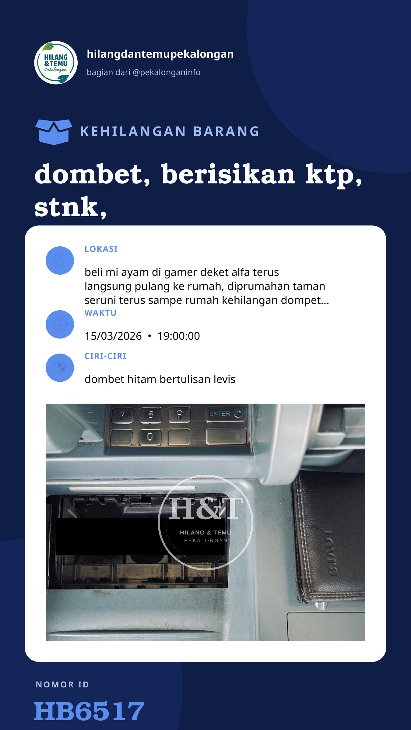 Story 9:16 laporan dombet, berisikan ktp, stnk, uang