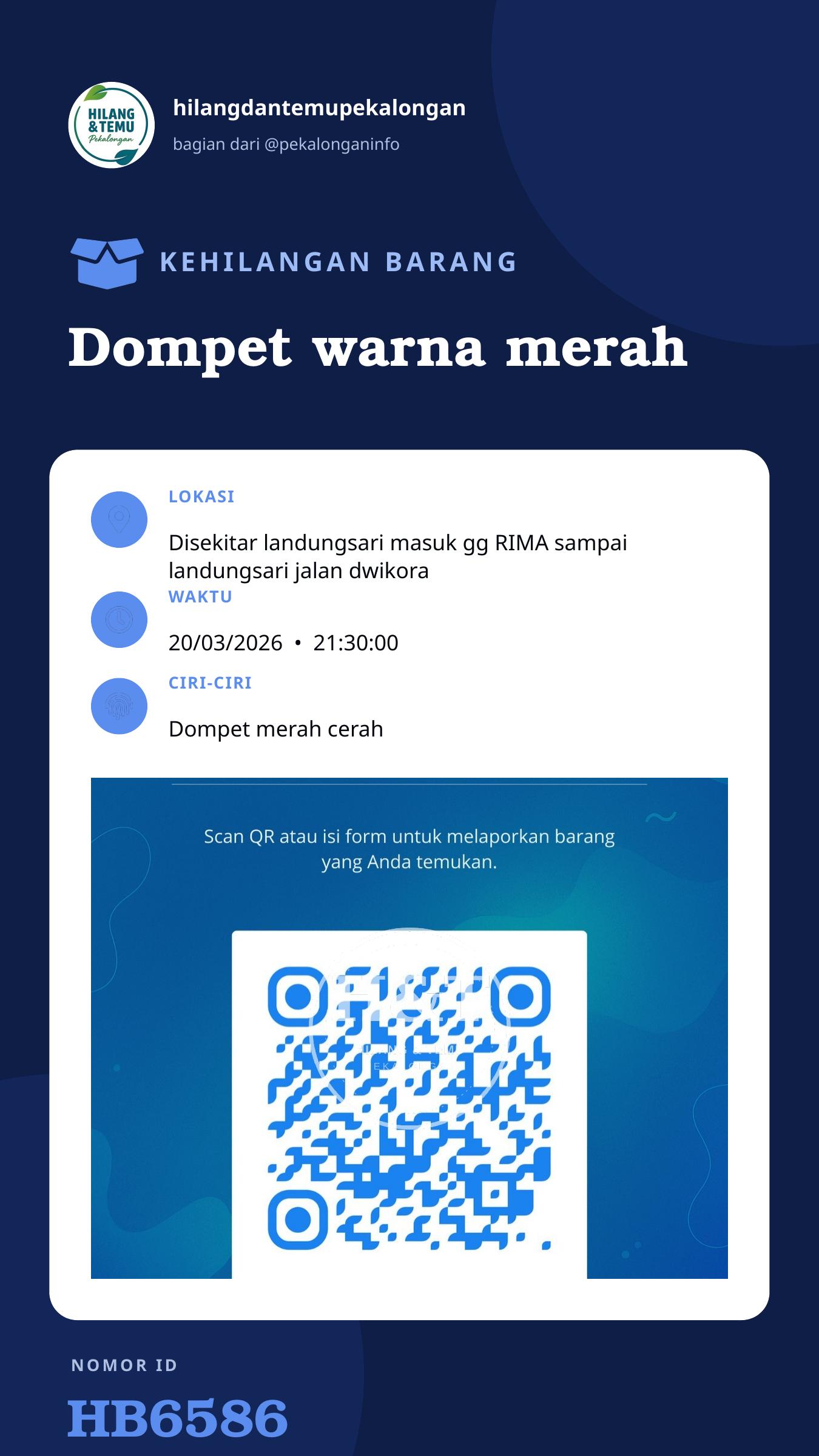 Story 9:16 laporan Dompet warna merah