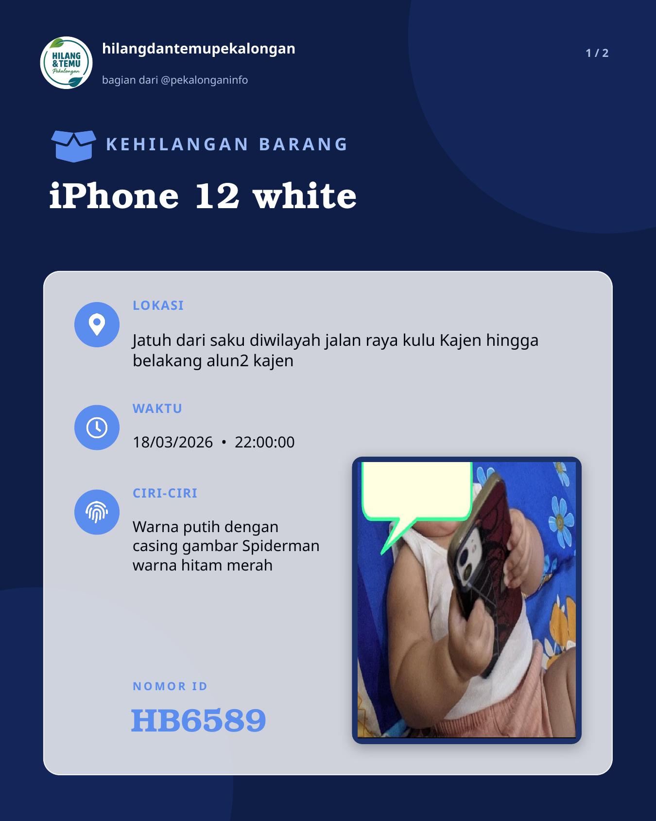 Slide 1 laporan iPhone 12 white