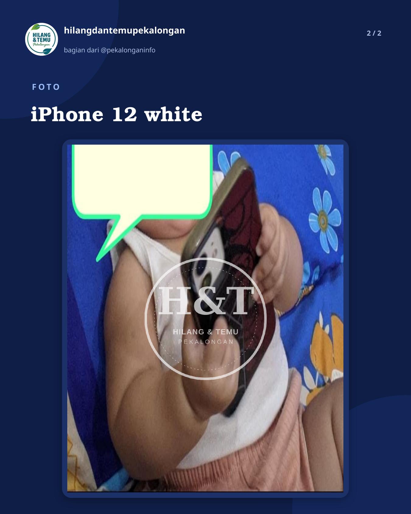 Slide 2 laporan iPhone 12 white