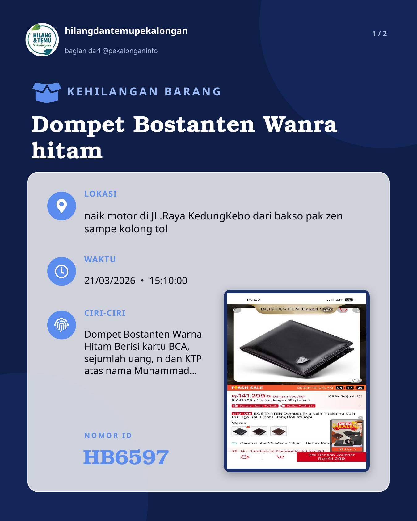 Slide 1 laporan Dompet Bostanten Wanra hitam