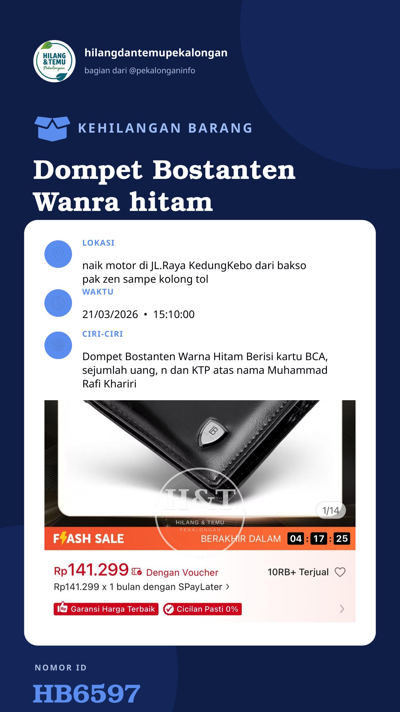 Story 9:16 laporan Dompet Bostanten Wanra hitam