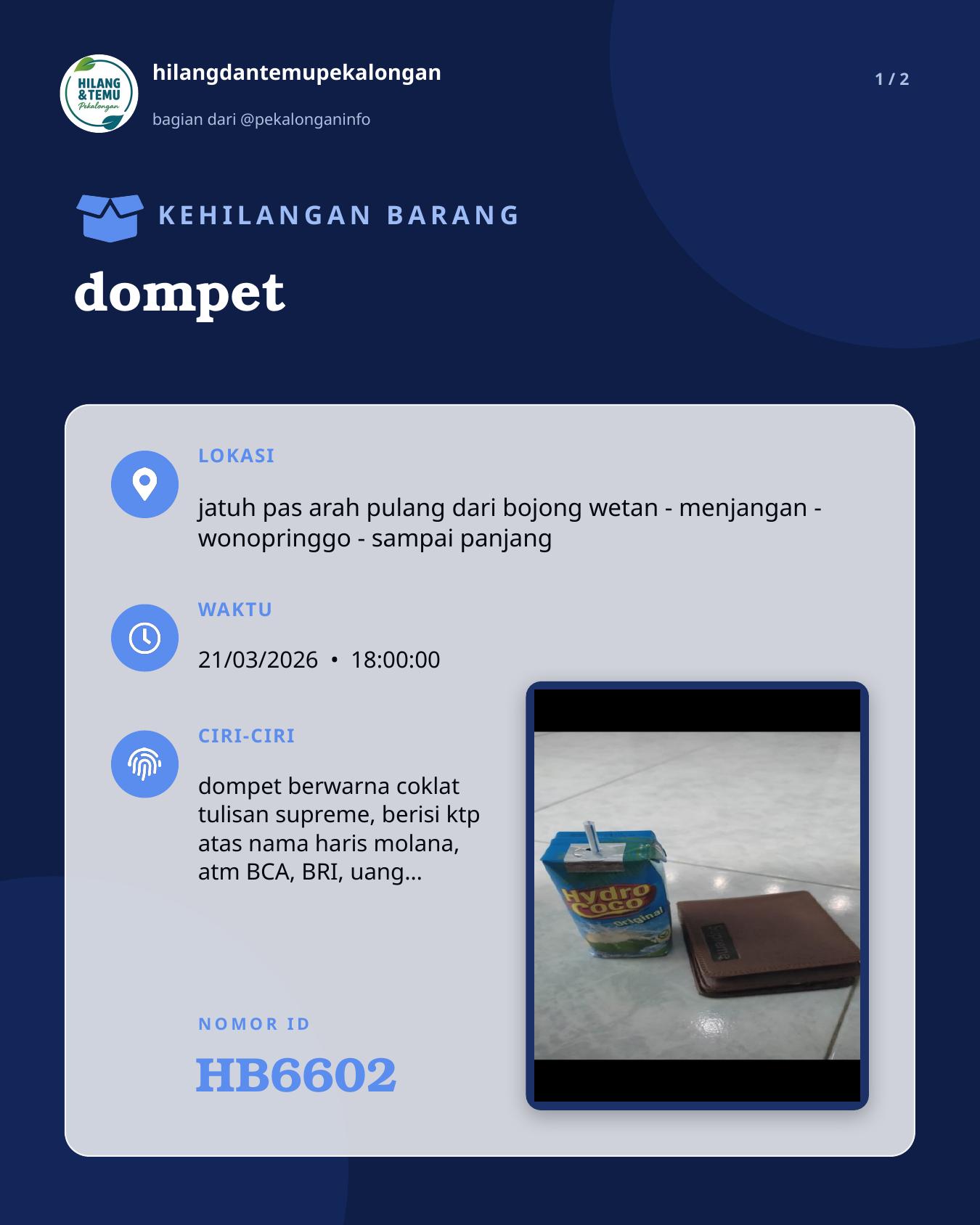 Slide 1 laporan dompet