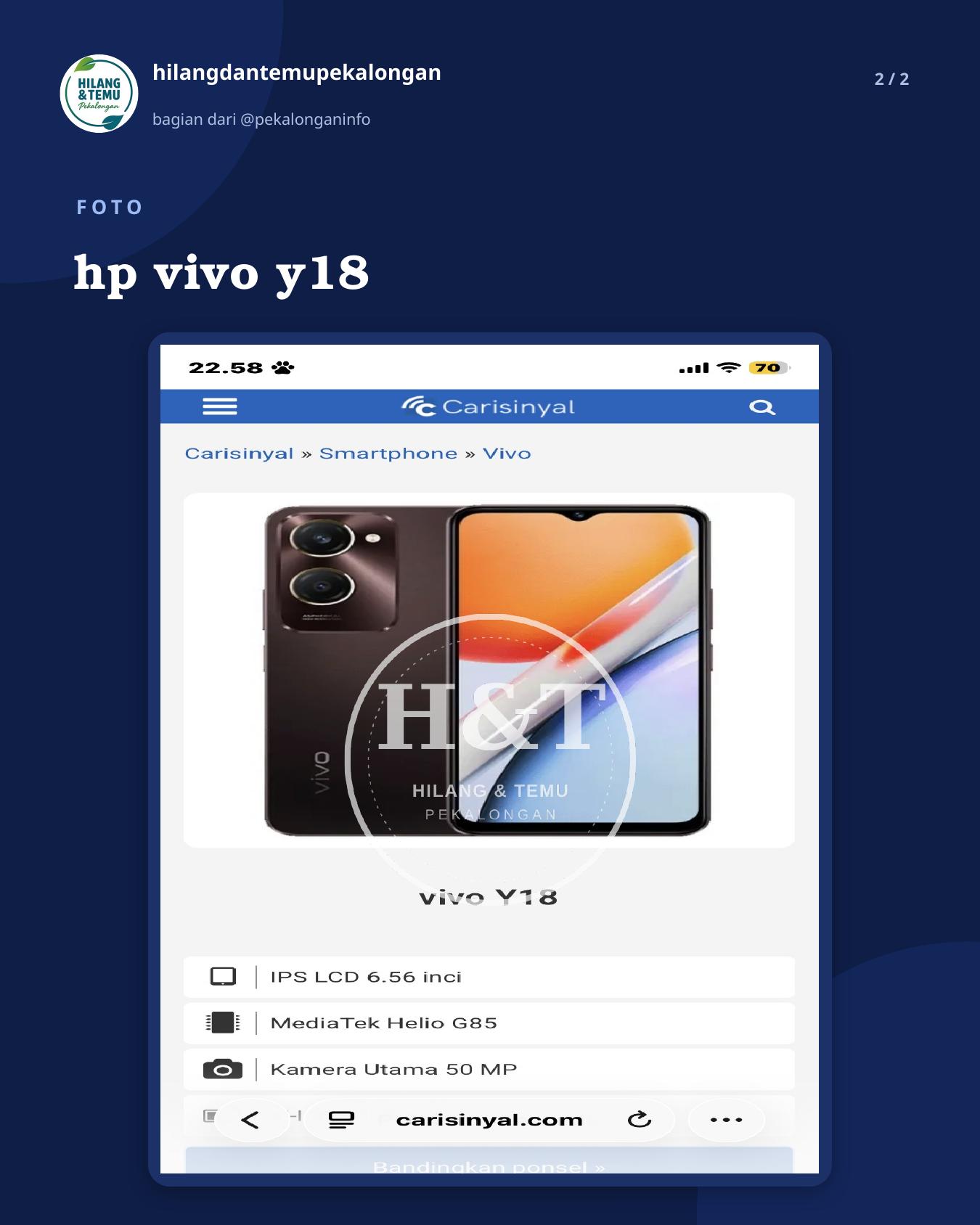 Slide 2 laporan hp vivo y18