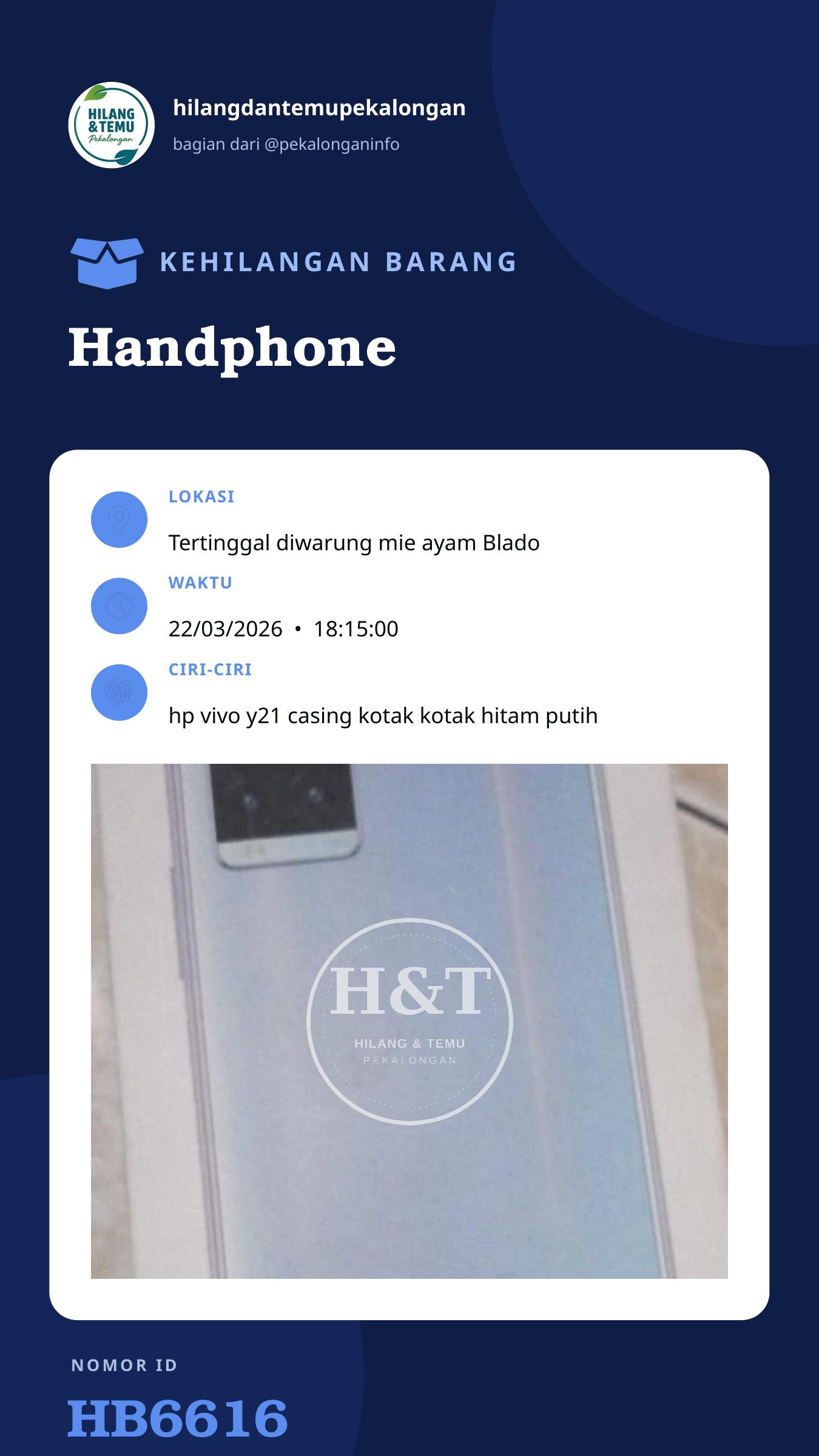 Story 9:16 laporan Handphone