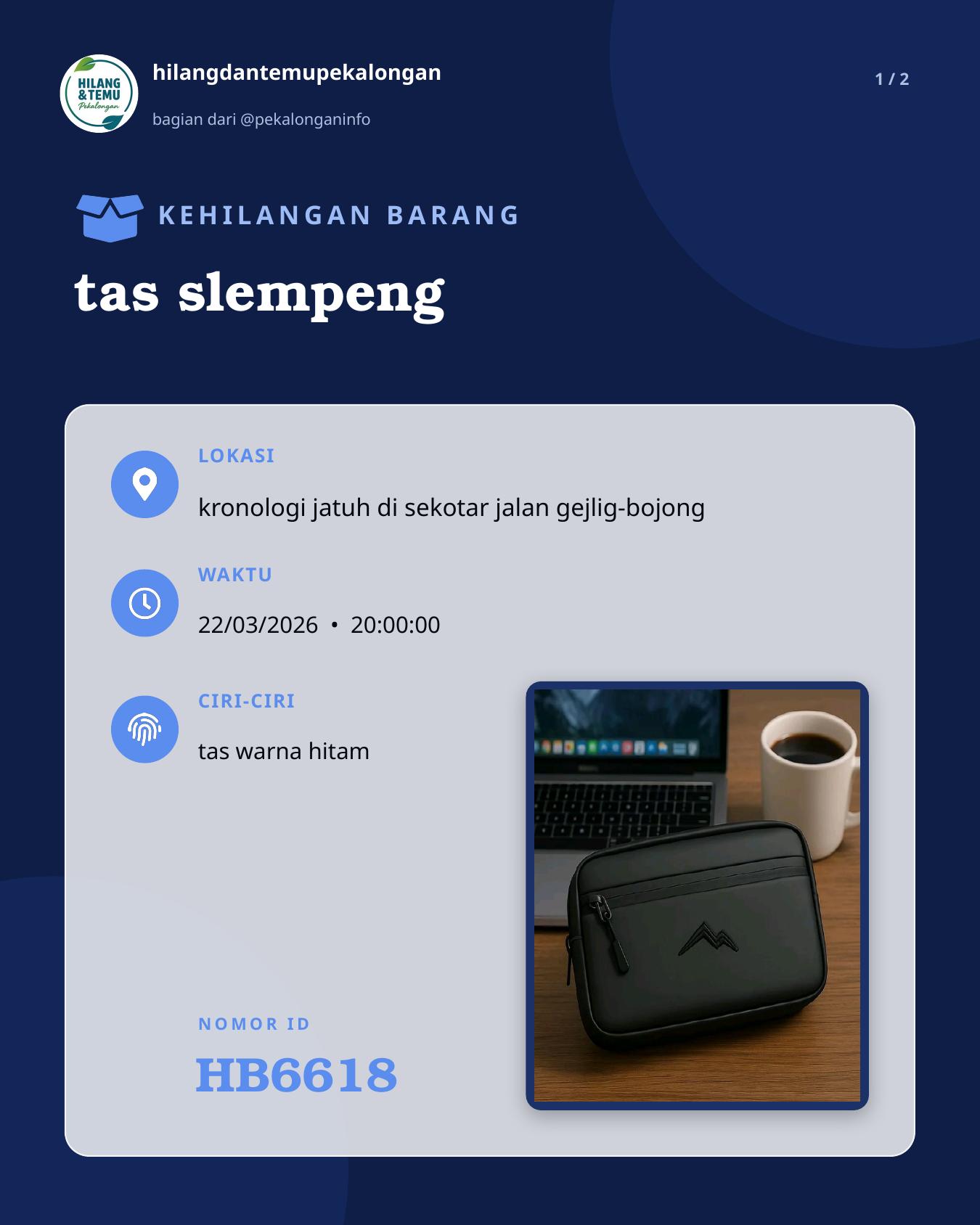 Slide 1 laporan tas slempeng