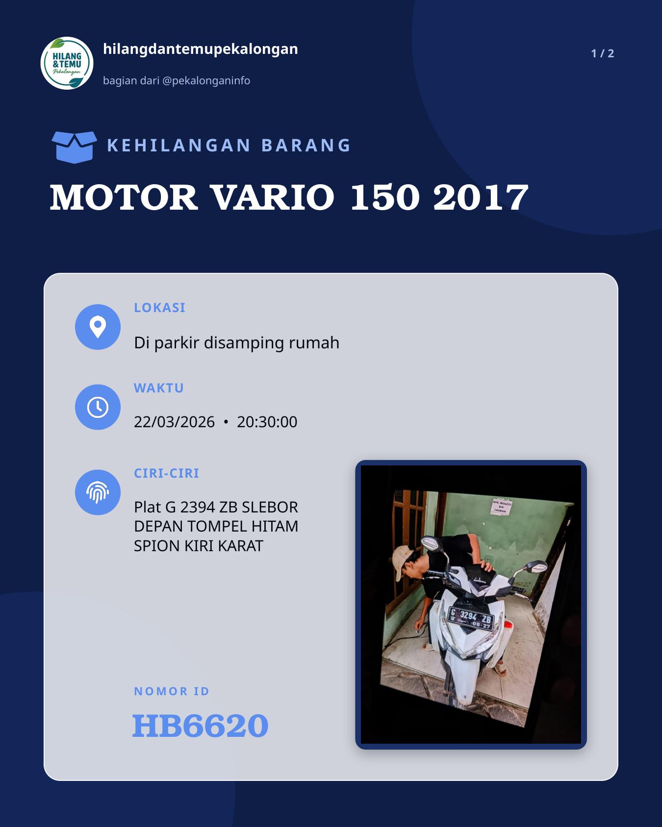 Slide 1 laporan MOTOR VARIO 150 2017