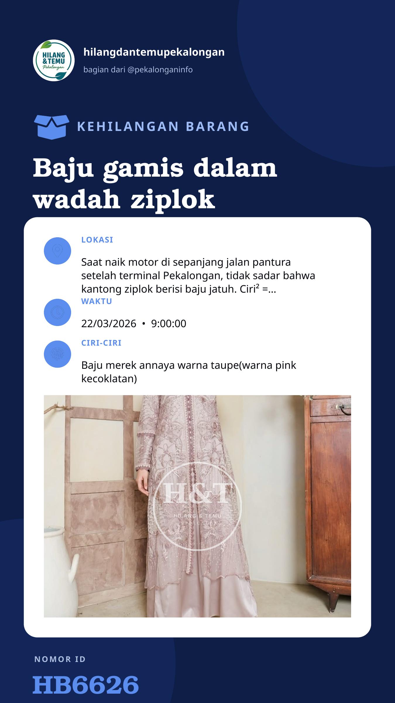 Story 9:16 laporan Baju gamis dalam wadah ziplok warna taupe pink kecoklatan. Merek merek anaya