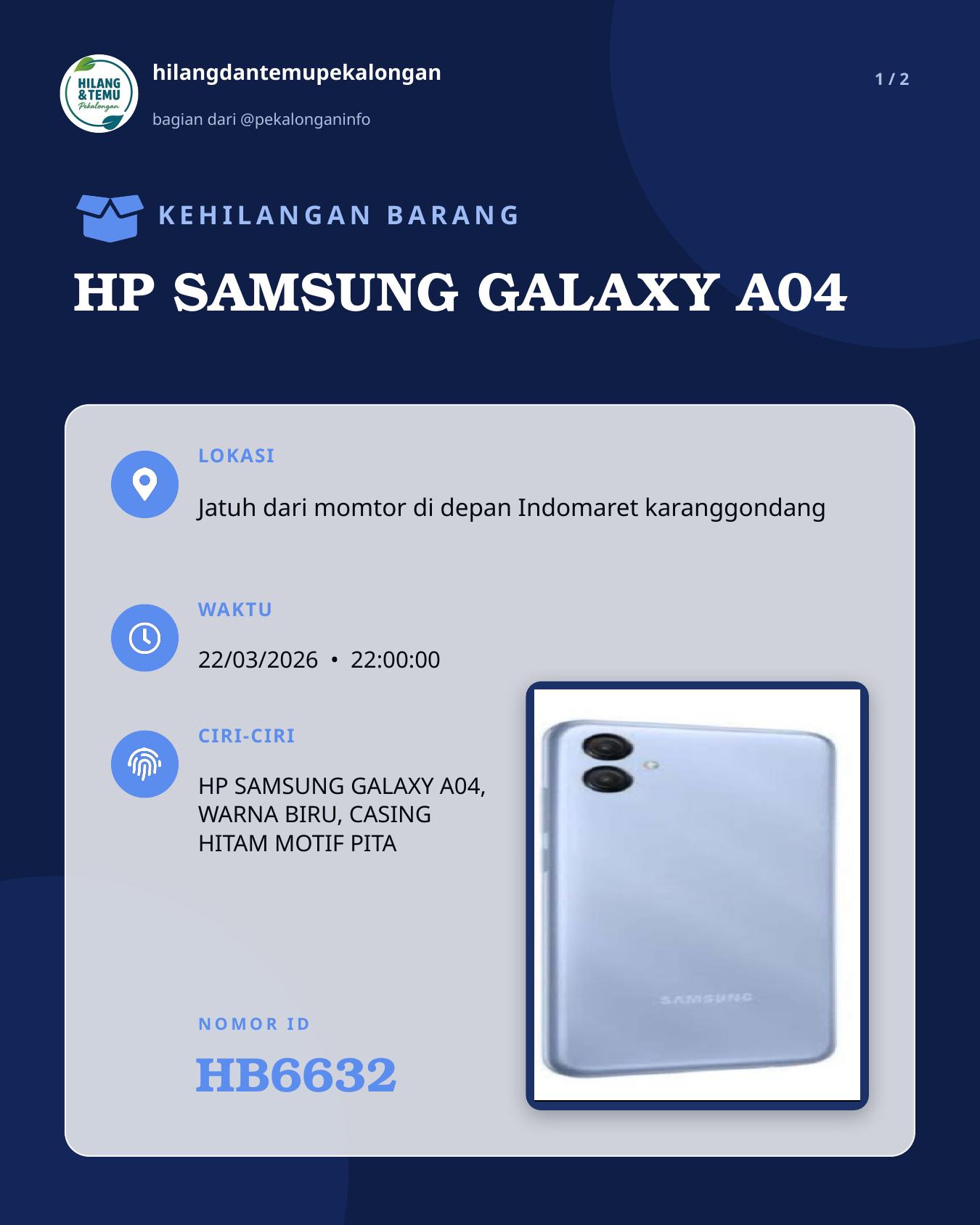 Slide 1 laporan HP SAMSUNG GALAXY A04