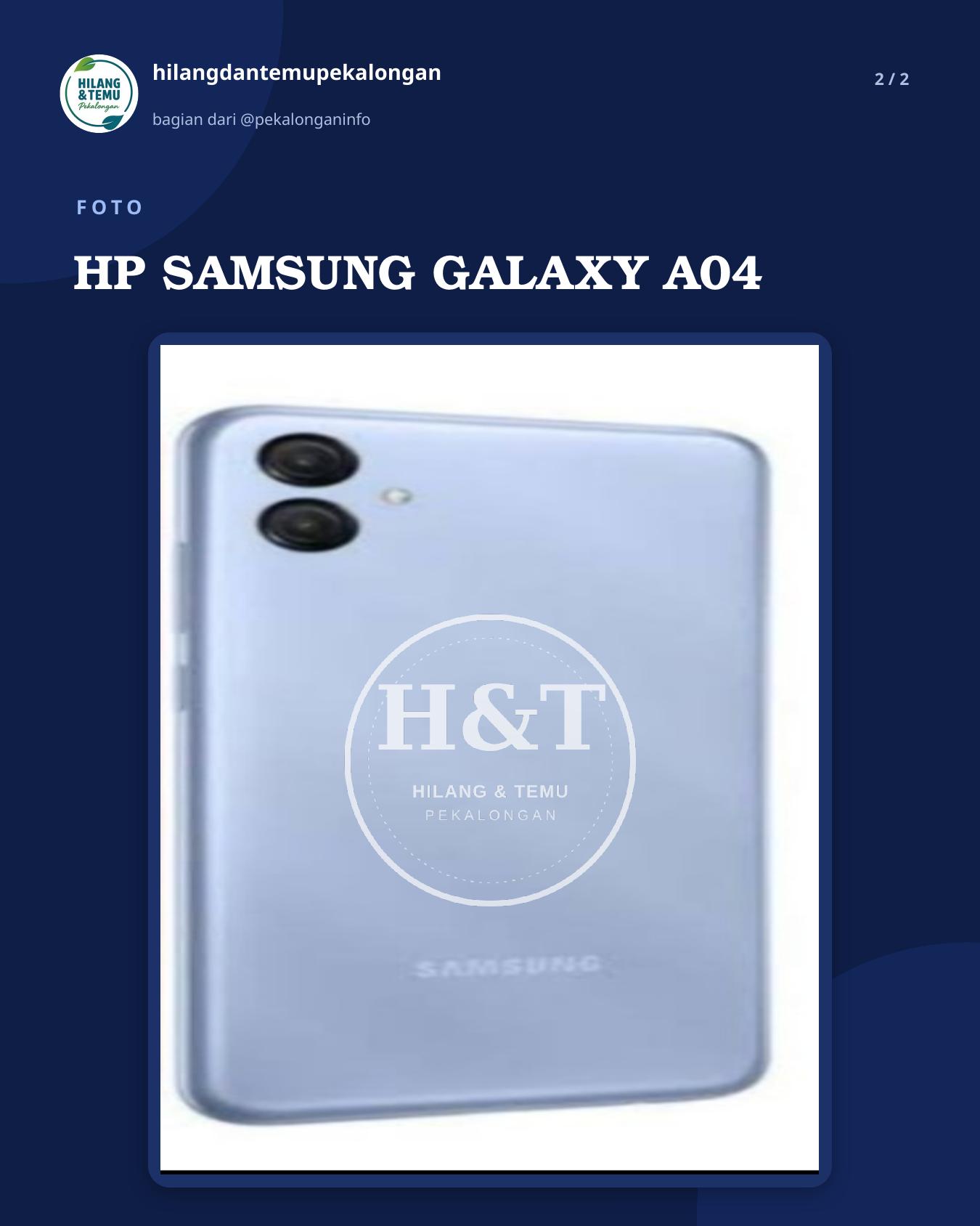 Slide 2 laporan HP SAMSUNG GALAXY A04