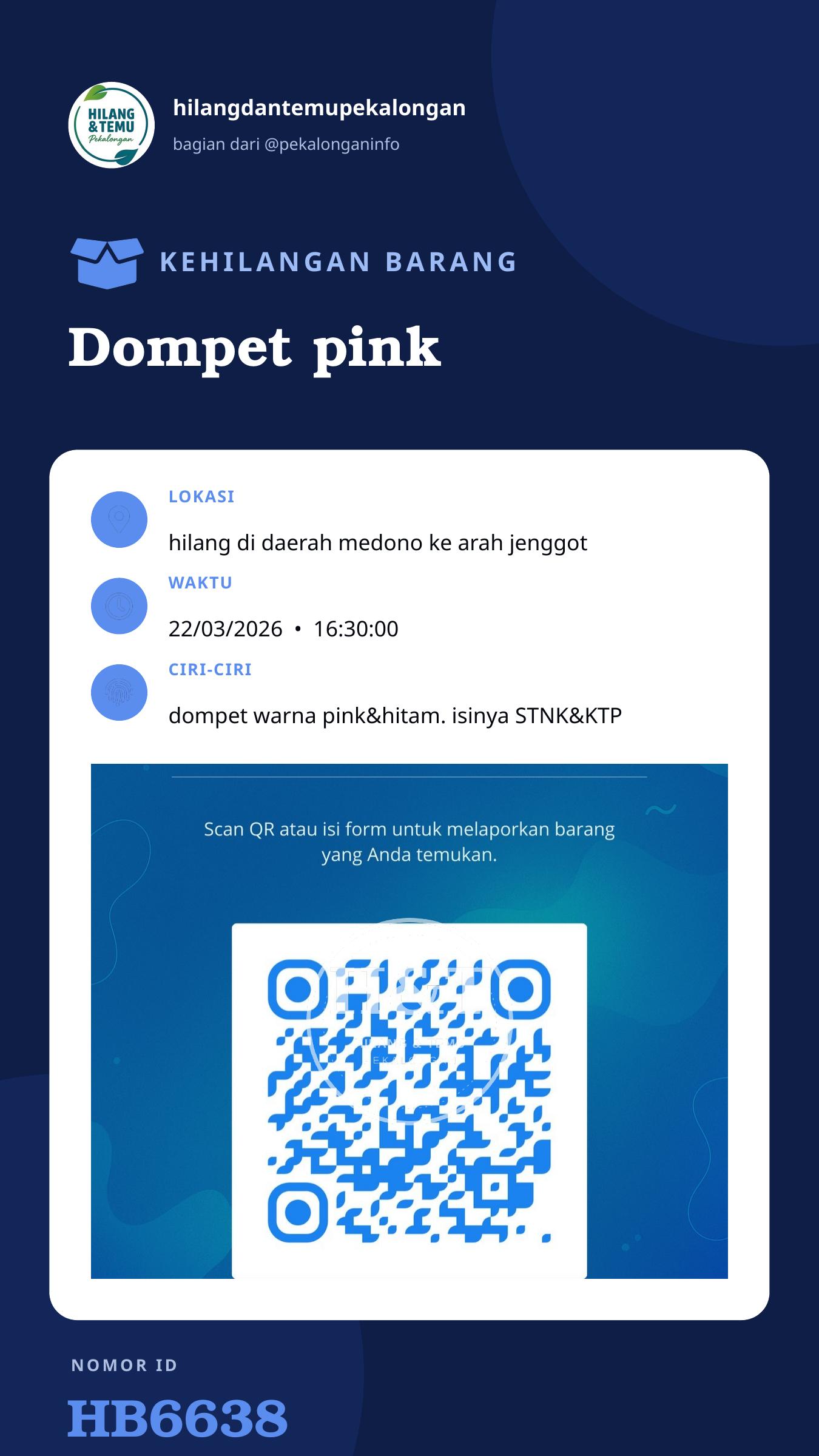 Story 9:16 laporan Dompet pink