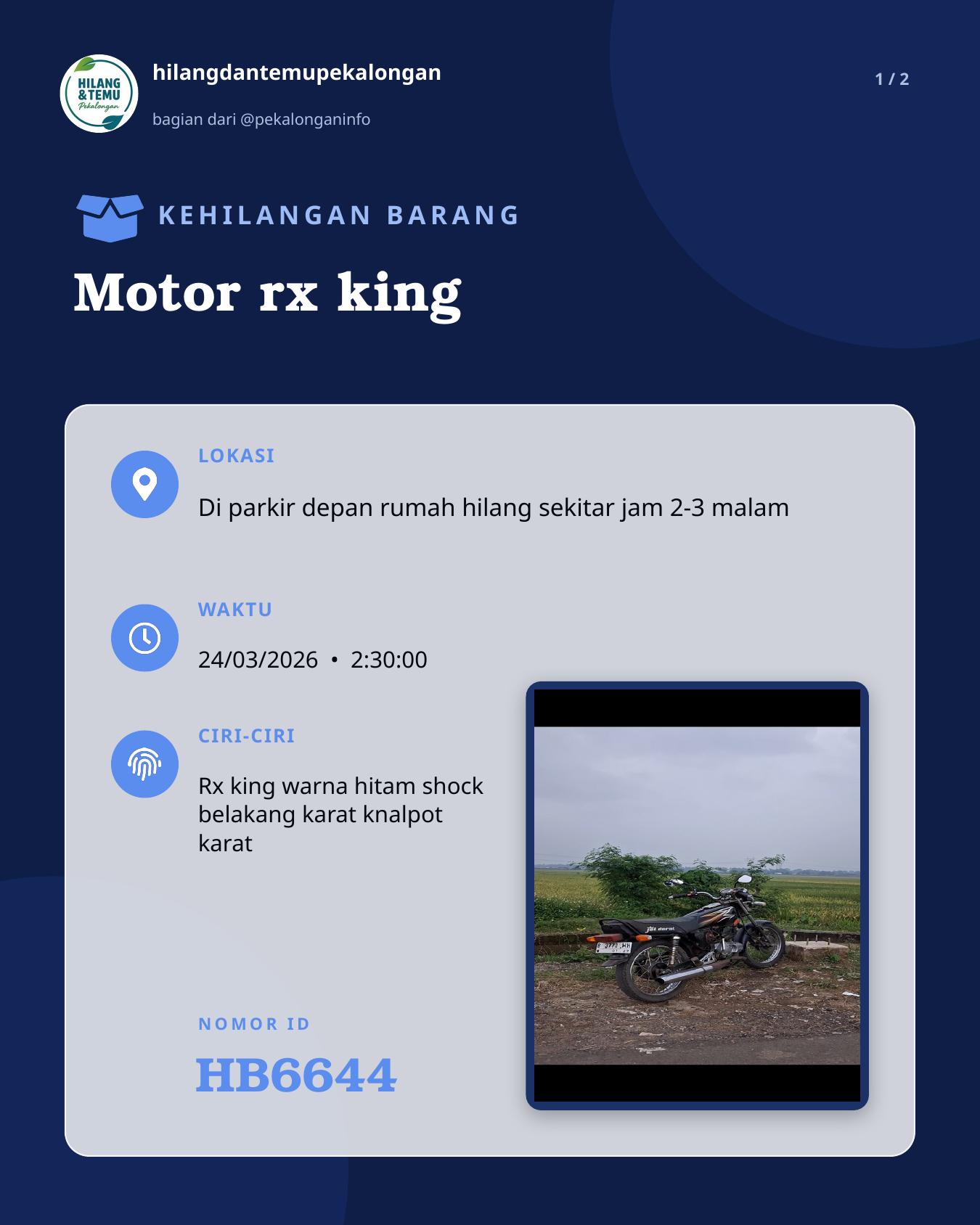 Slide 1 laporan Motor rx king