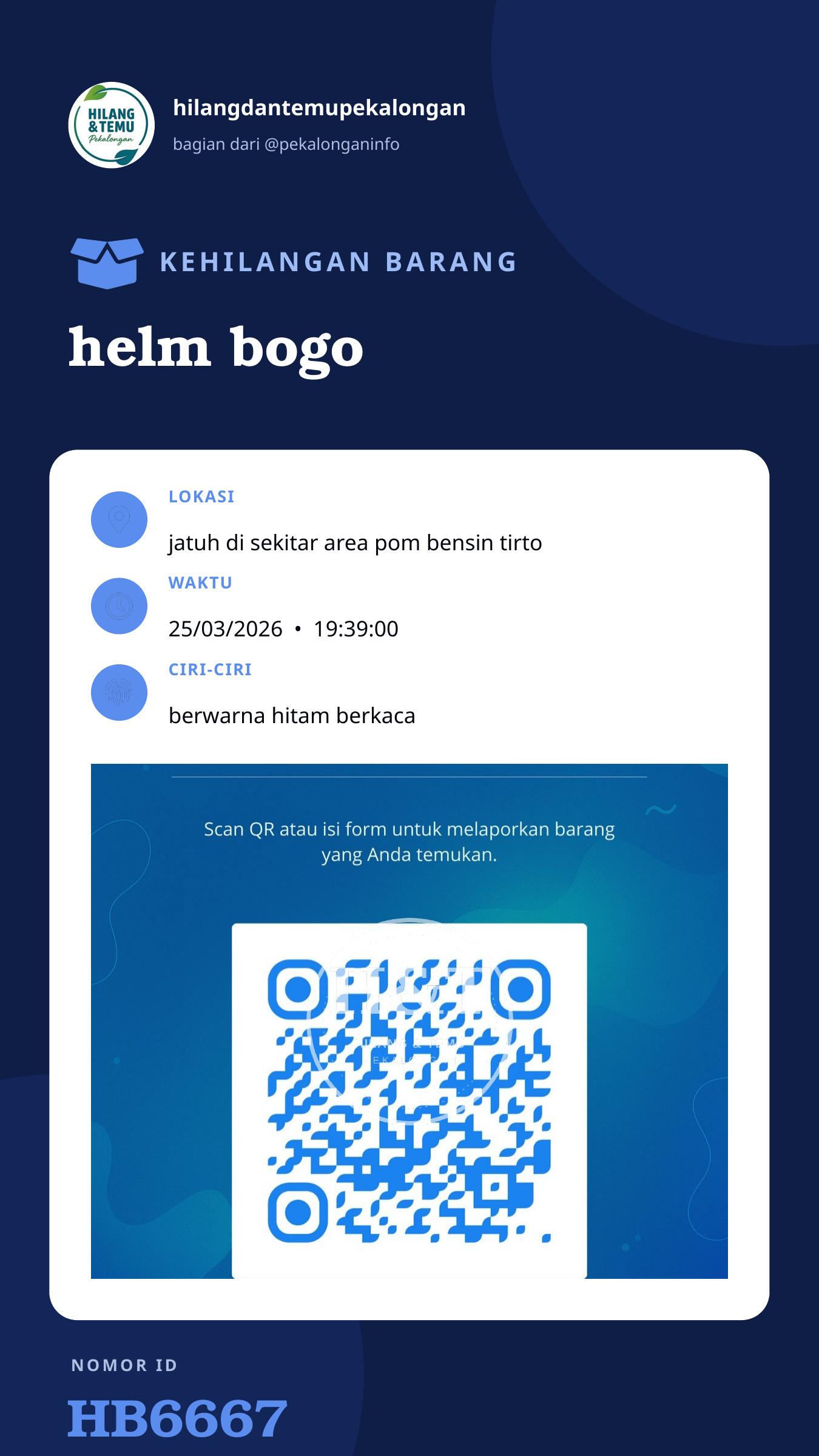 Story 9:16 laporan helm bogo