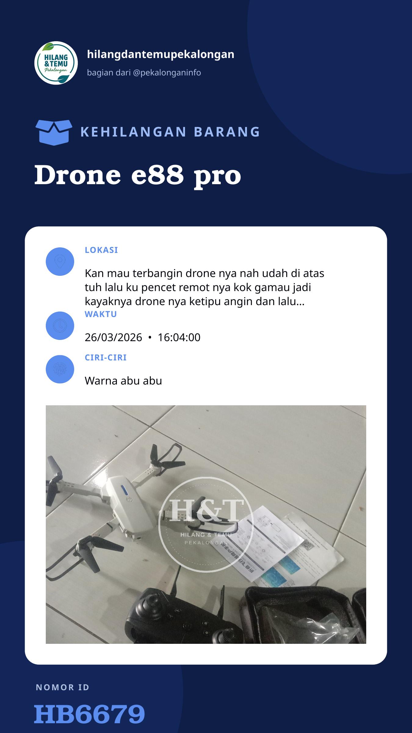 Story 9:16 laporan Drone e88 pro