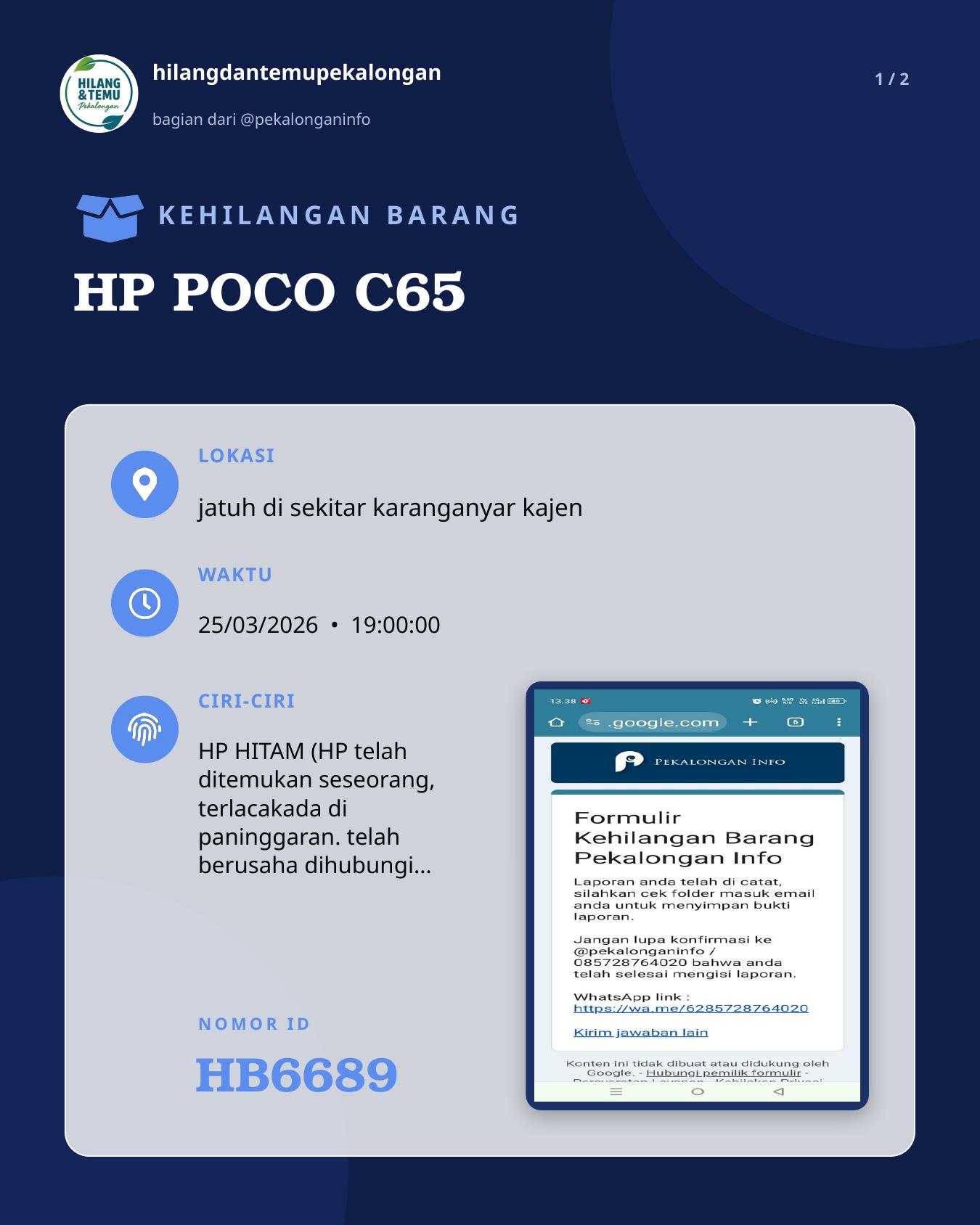Slide 1 laporan HP POCO C65