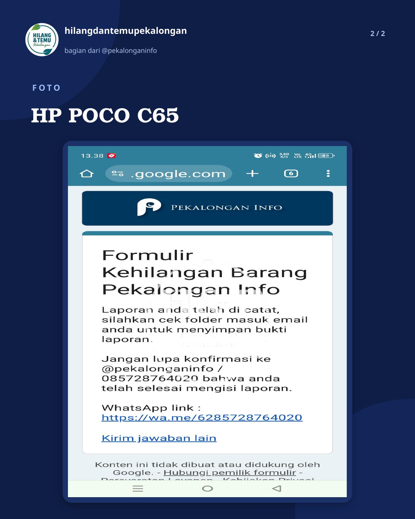 Slide 2 laporan HP POCO C65