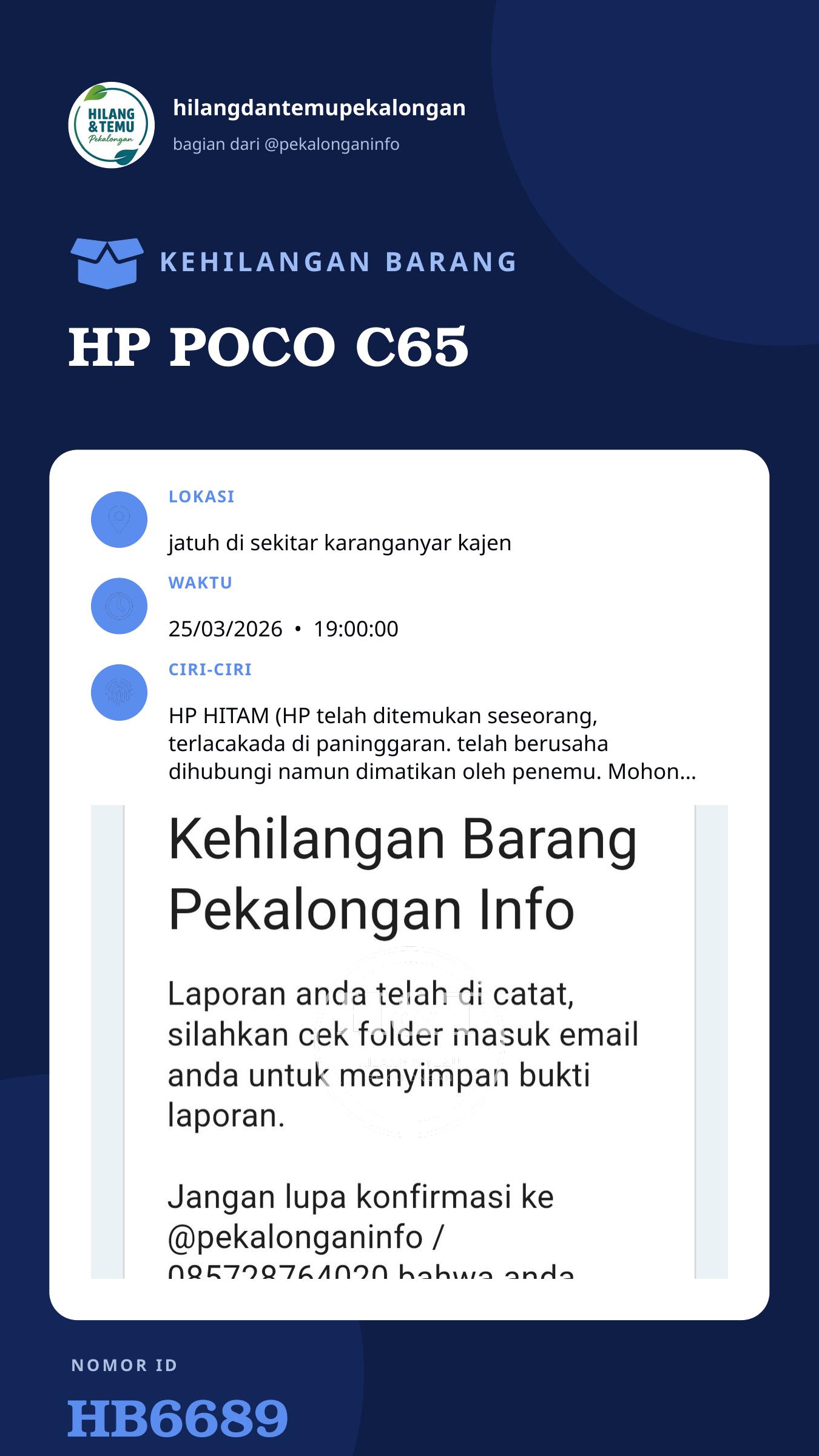 Story 9:16 laporan HP POCO C65