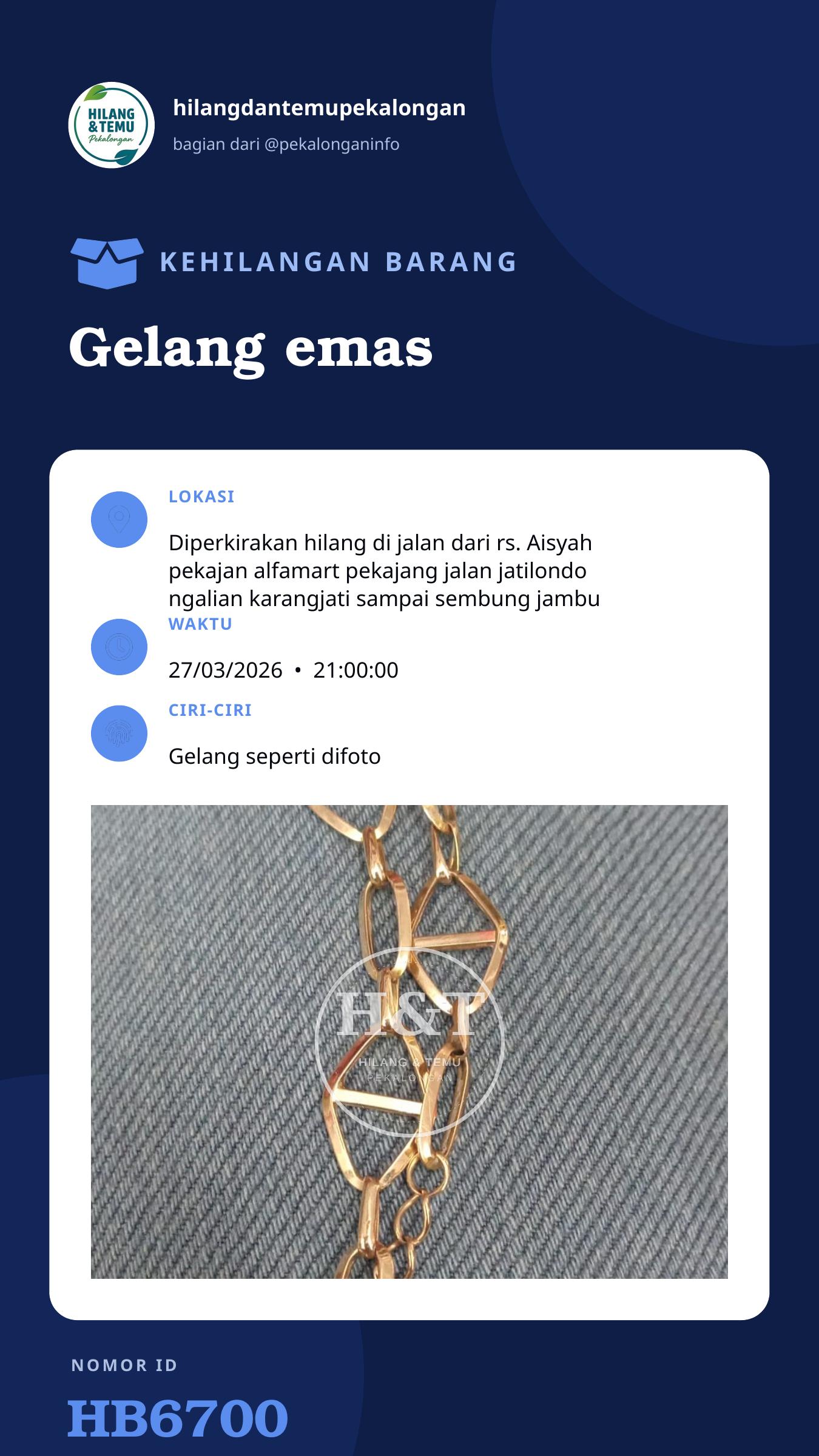 Story 9:16 laporan Gelang emas