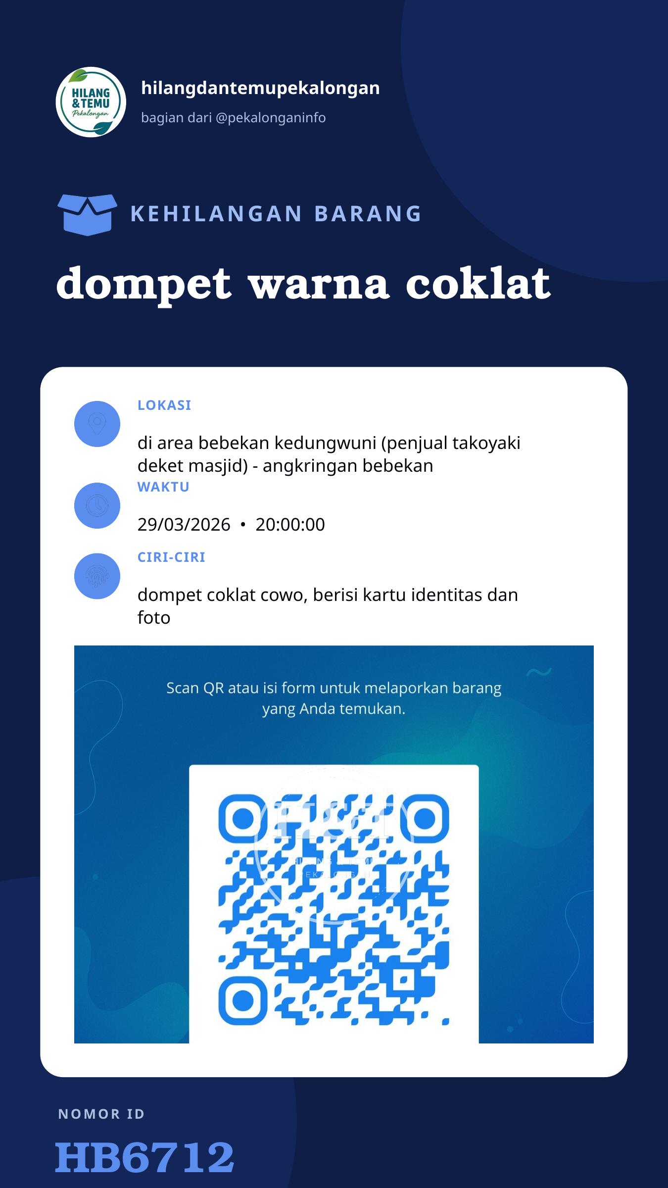 Story 9:16 laporan dompet warna coklat