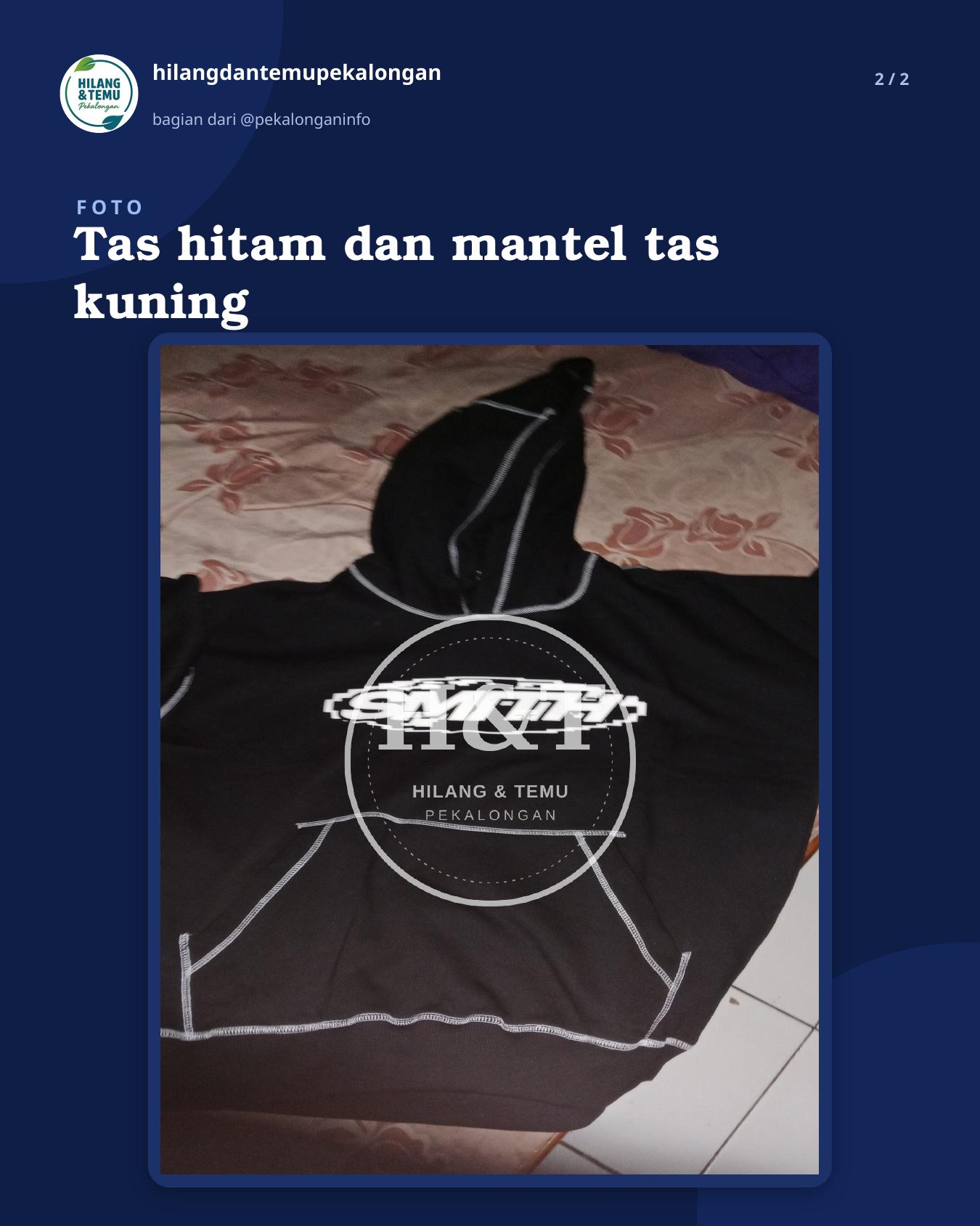 Slide 2 laporan Tas hitam dan mantel tas kuning