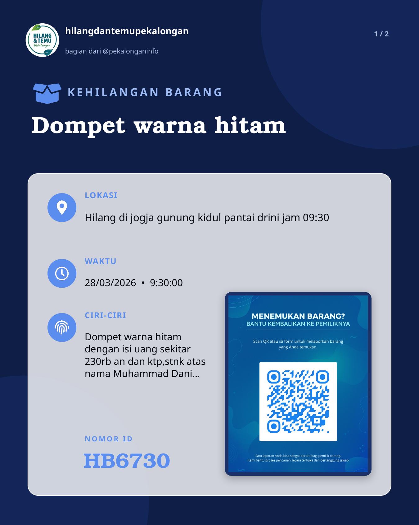 Slide 1 laporan Dompet warna hitam