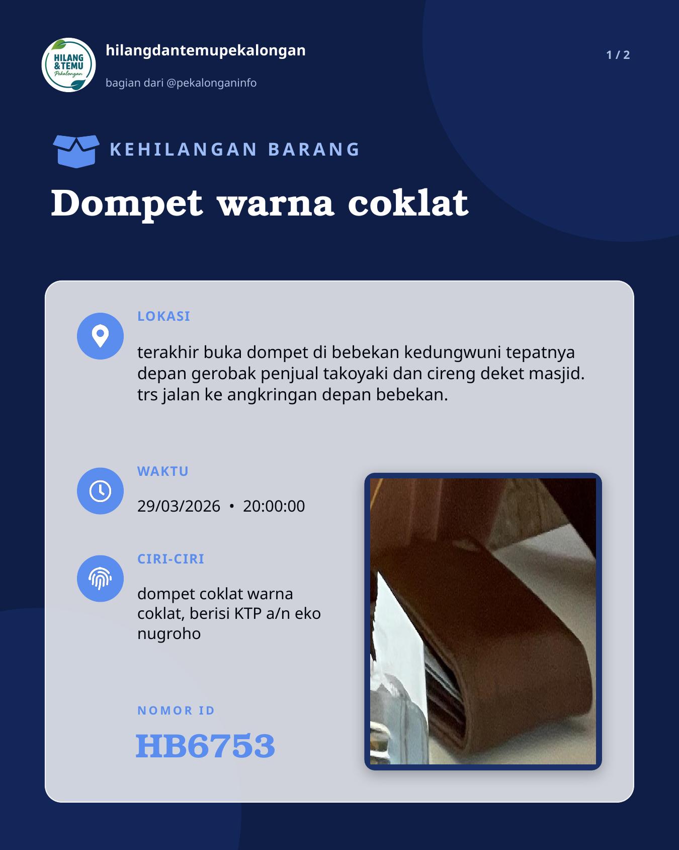 Slide 1 laporan Dompet warna coklat
