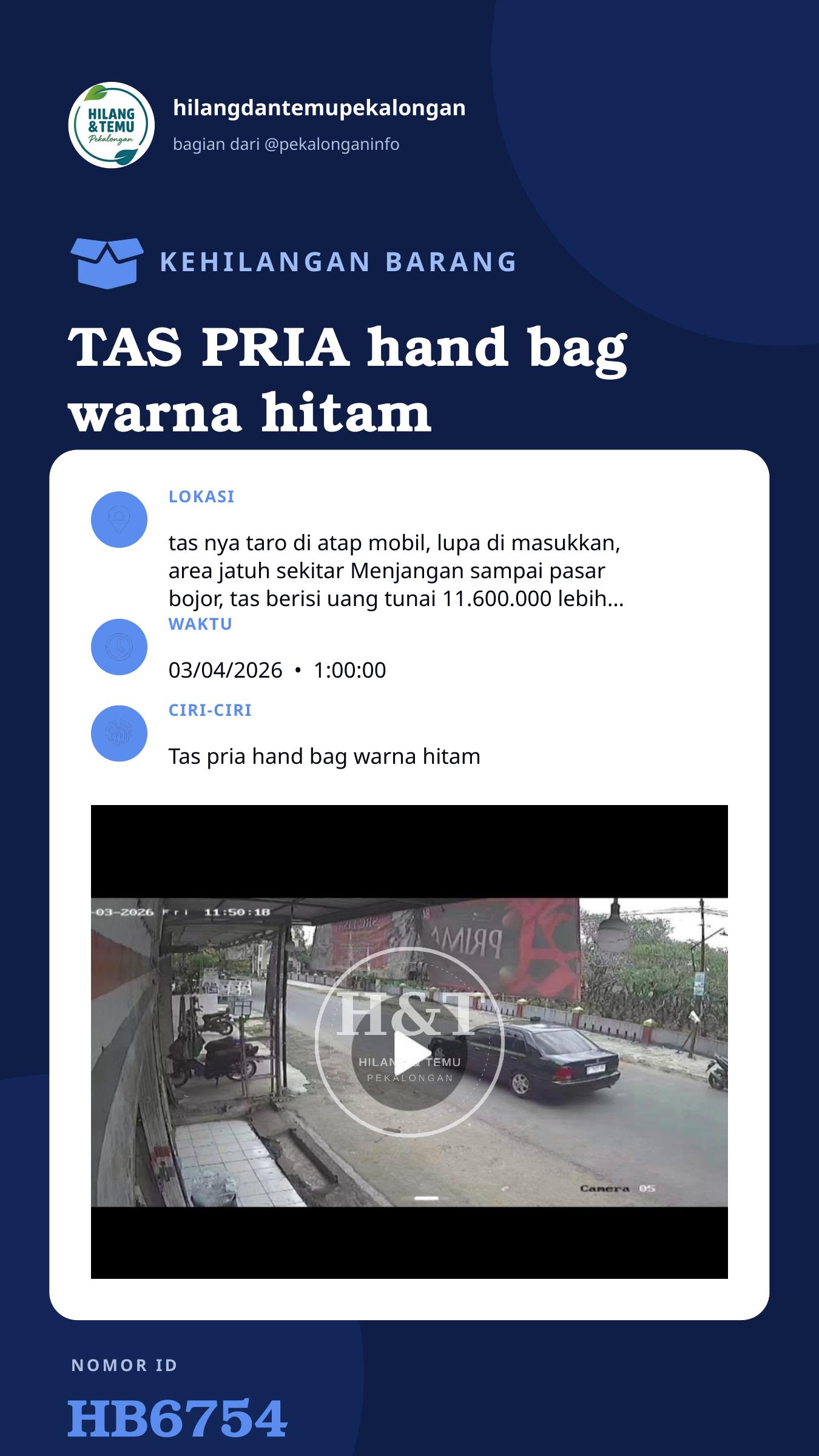 Story 9:16 laporan TAS PRIA hand bag warna hitam