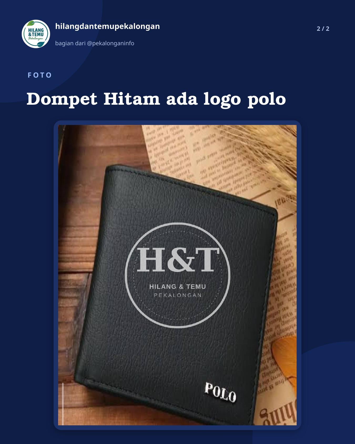 Slide 2 laporan Dompet Hitam ada logo polo