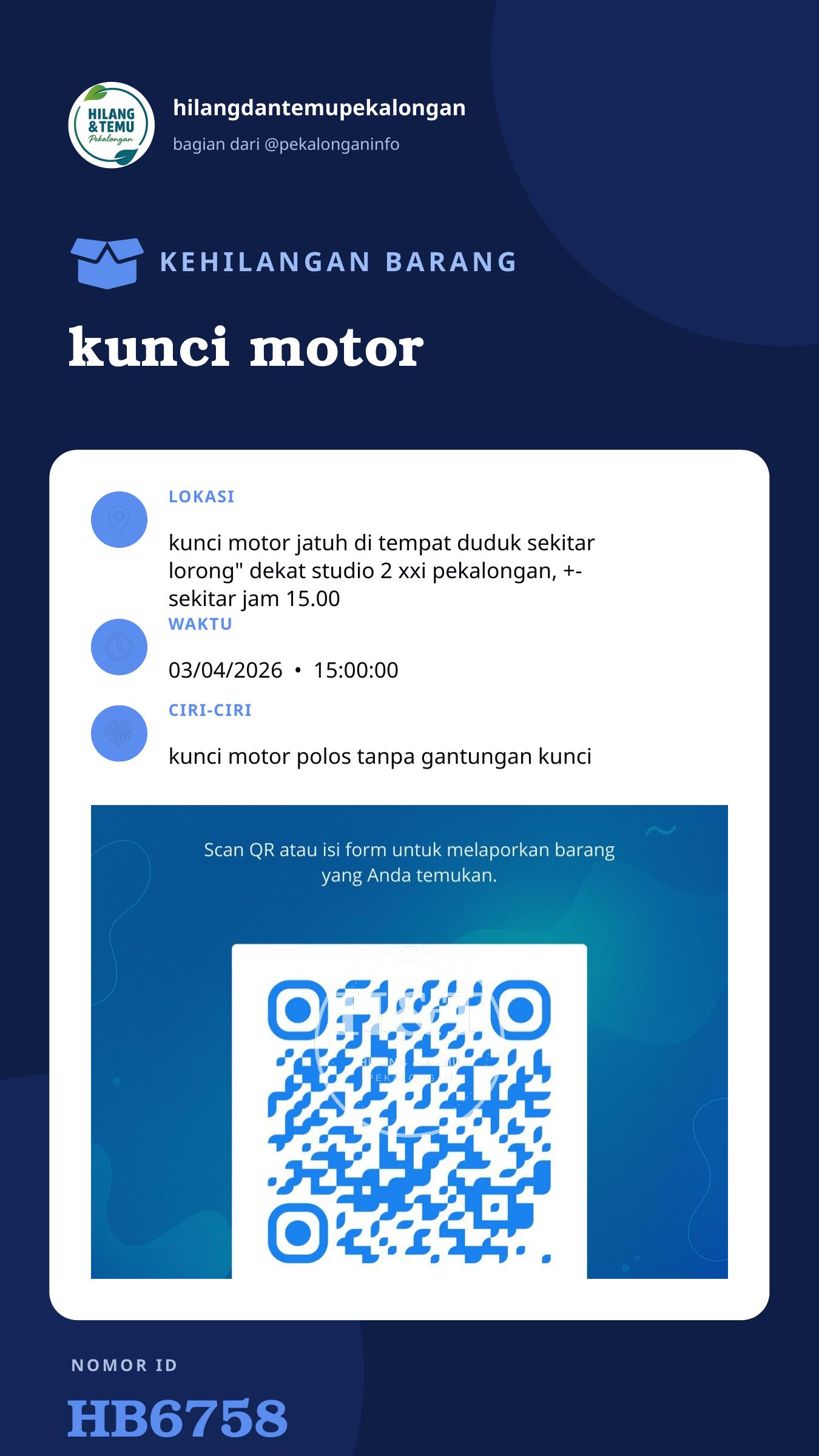 Story 9:16 laporan kunci motor