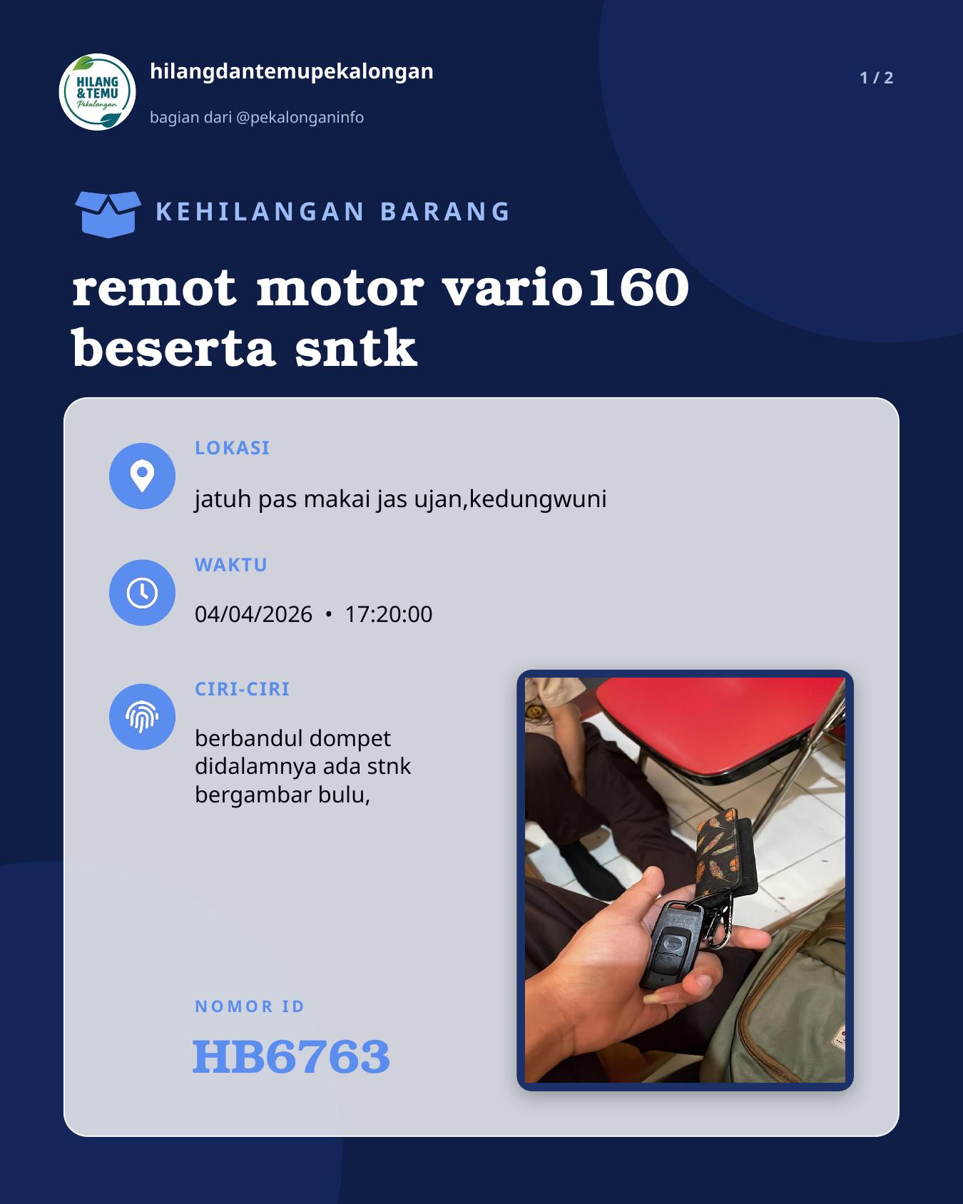 Slide 1 laporan remot motor vario160 beserta sntk